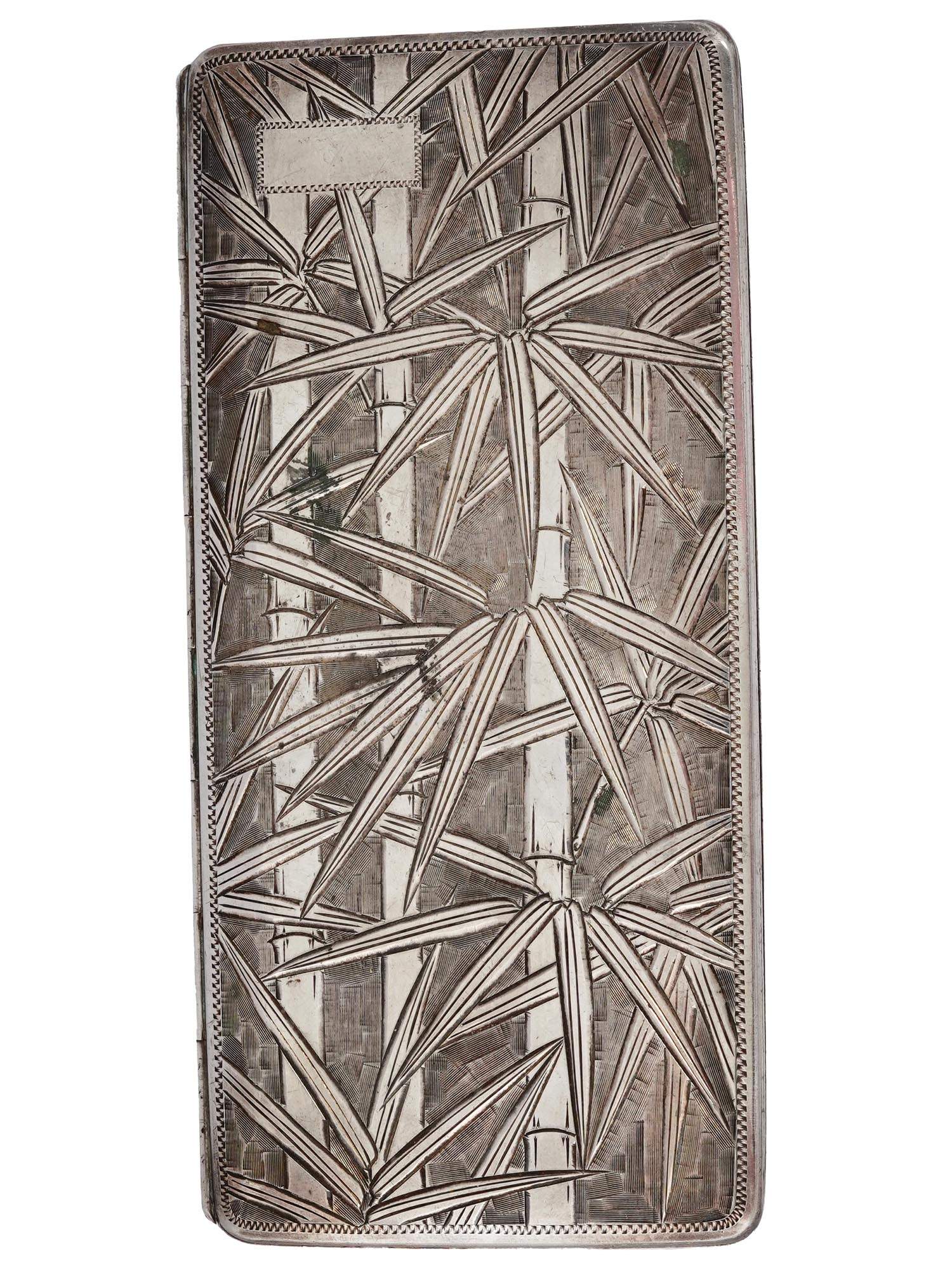 MID CENT JAPANESE SILVER BAMBOO CIGARETTE CASE PIC-1