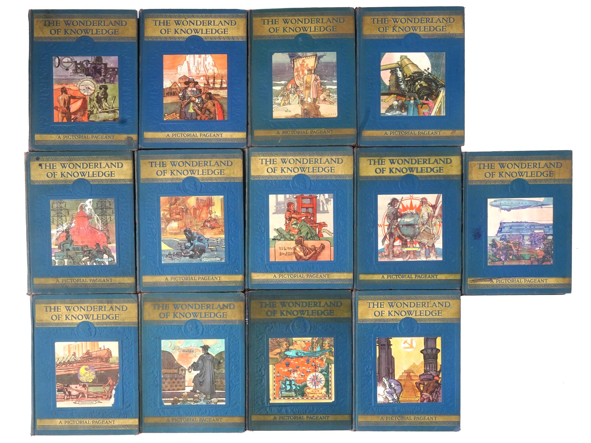 SET OF VINTAGE BOOKS WONDERLAND OF KNOWLEDGE 1938 PIC-0