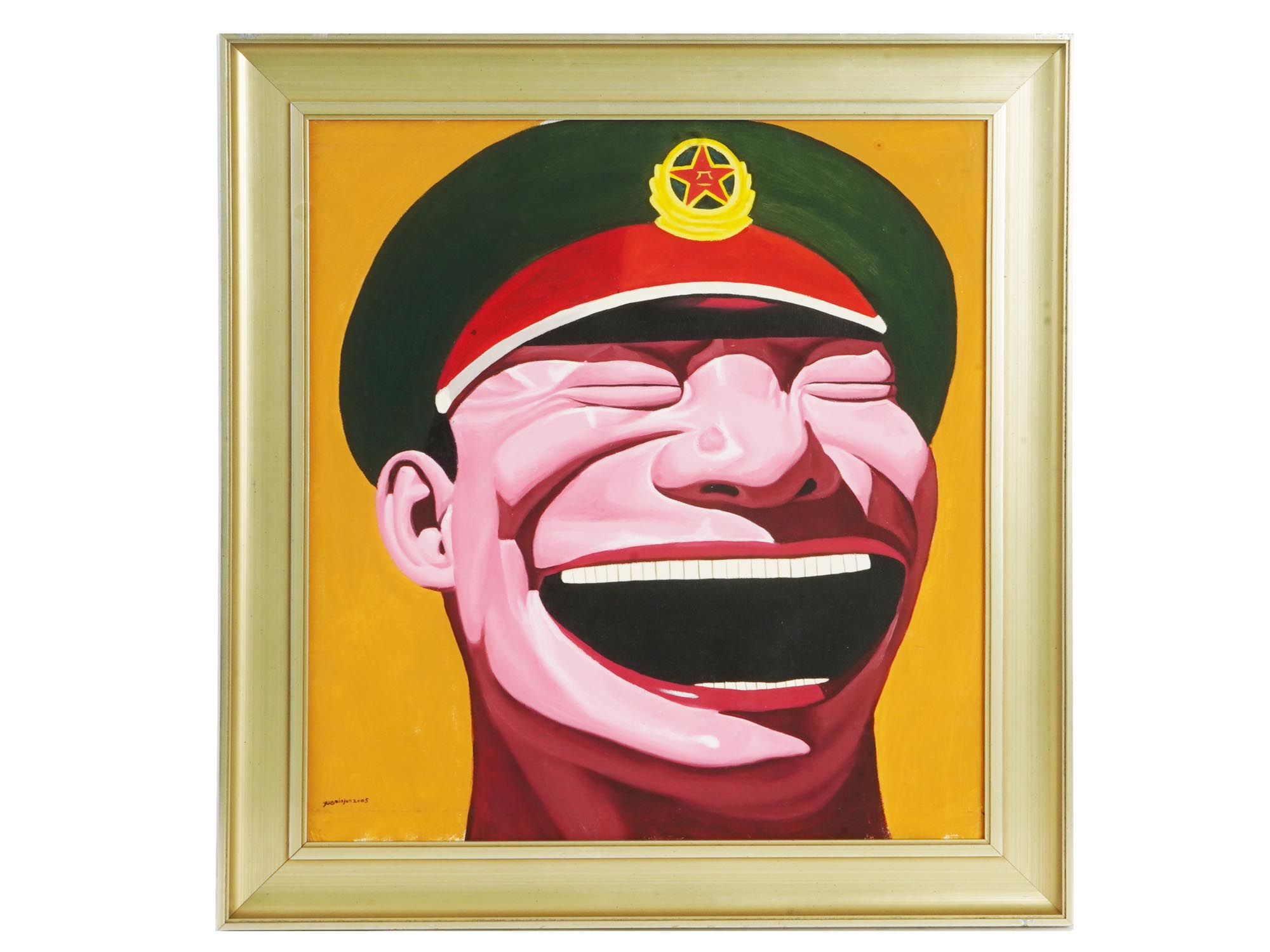 ATTR YUE MINJUN CHINESE LAUGHING PORTRAIT OIL PAINTING PIC-0