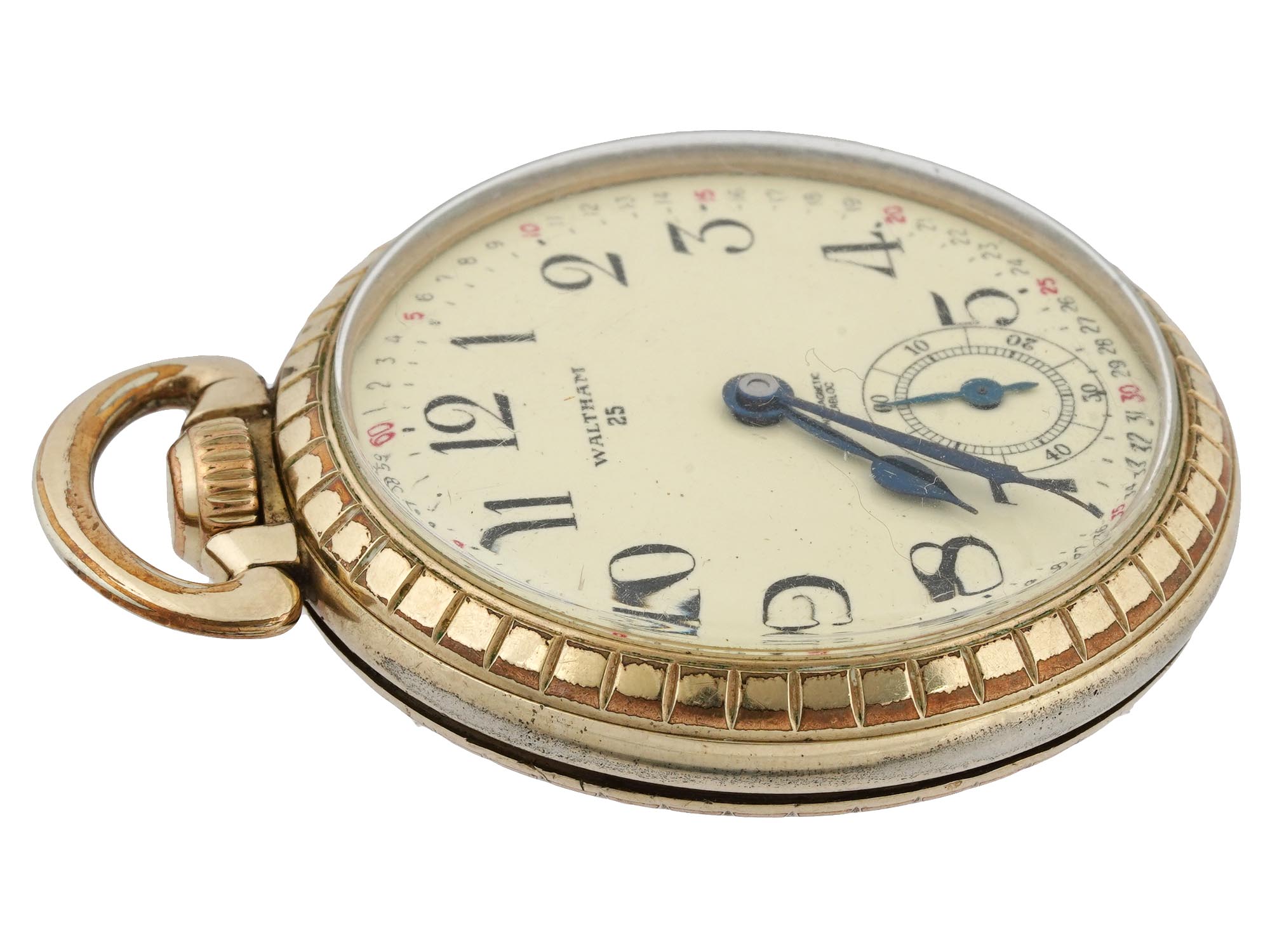 MIDCENT WALTHAM INCABLOC GOLD PLATED POCKET WATCH PIC-1