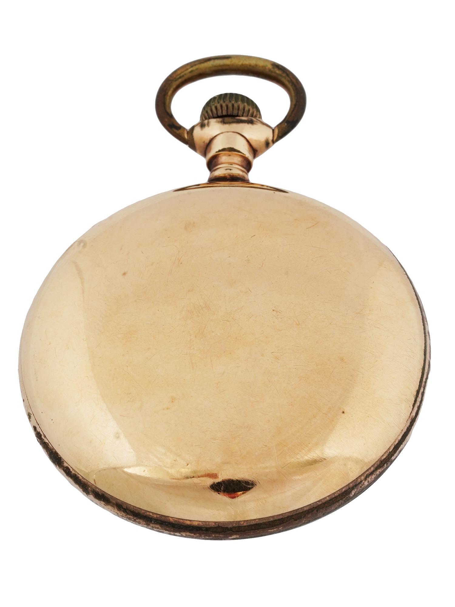 ANTIQUE PS BARTLETT 14K GOLD PLATED POCKET WATCH PIC-2