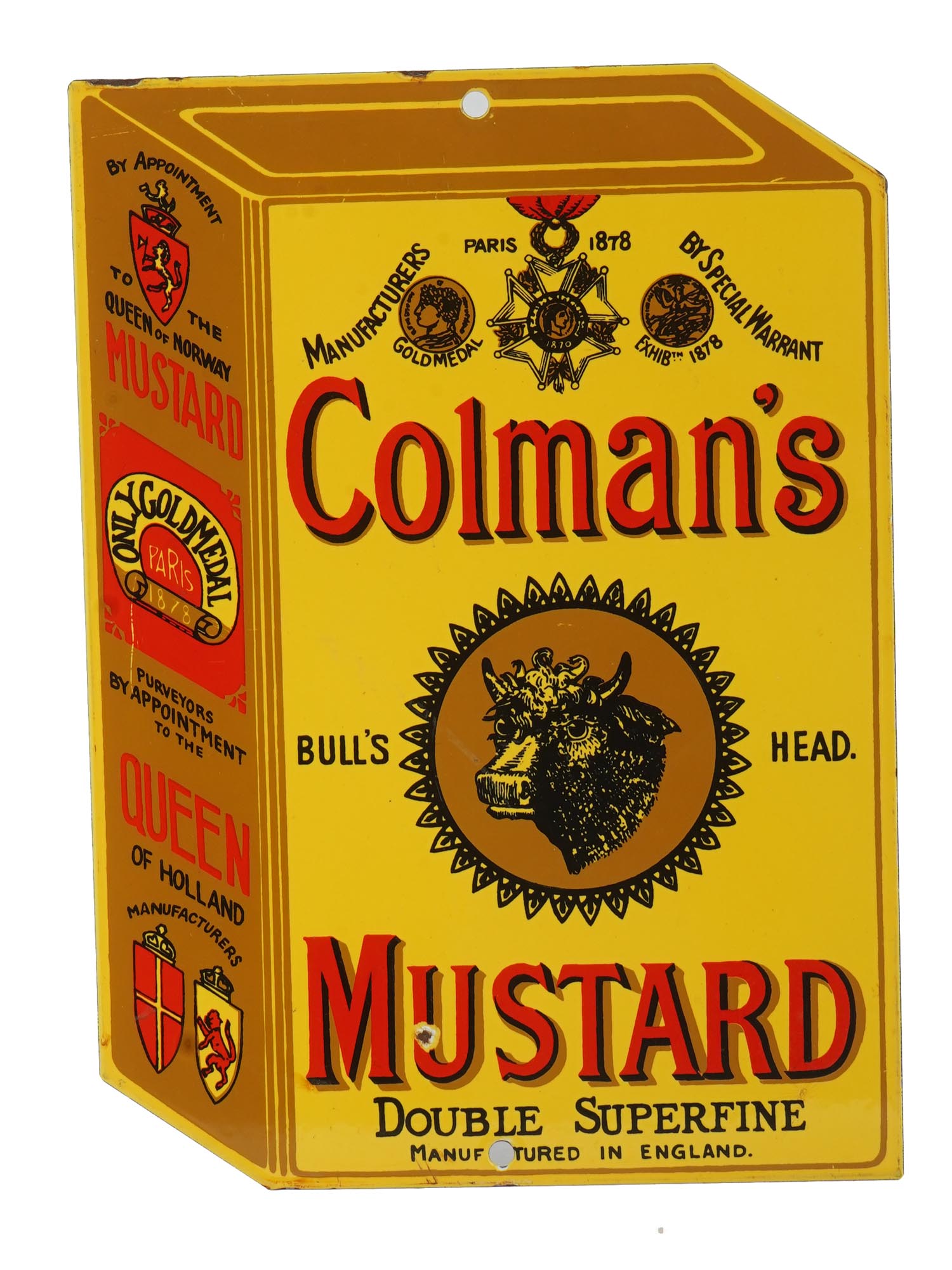 MID CENTURY COLMANS MUSTARD ADVERTISMENT TIN SIGN PIC-0