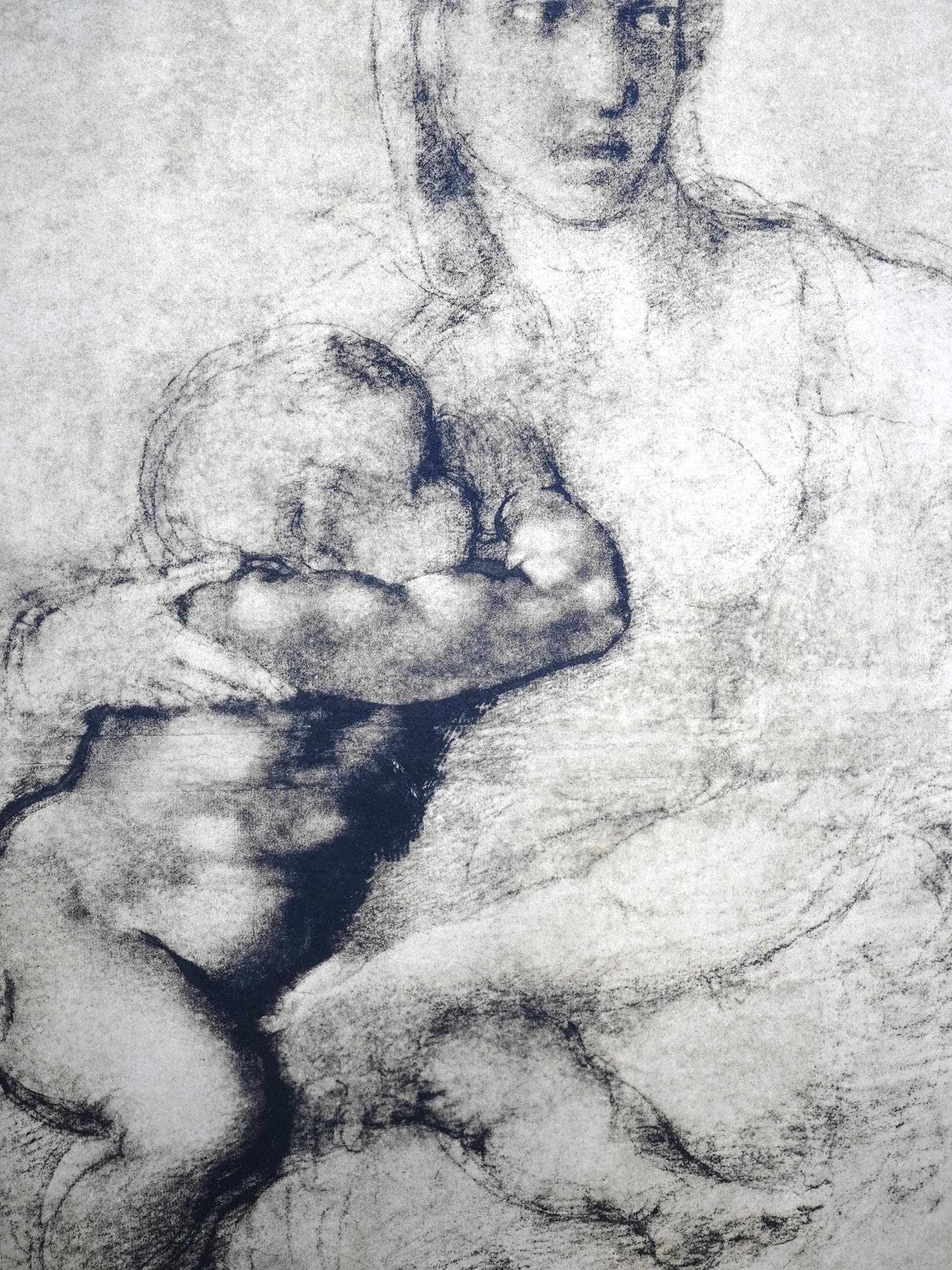 AFTER MICHELANGELO MADONNA AND CHILD OFFSET PRINT PIC-1