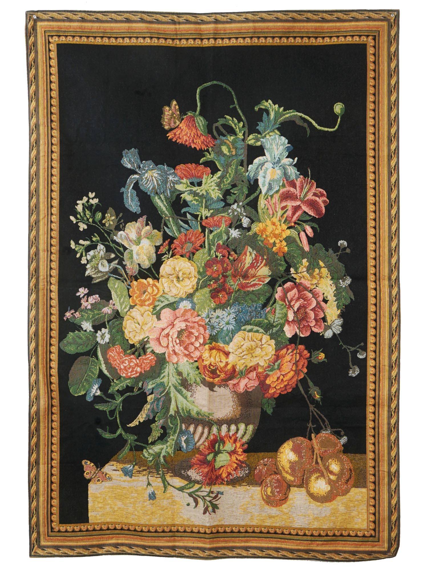 VINTAGE STILL LIFE WITH FLOWERS WALL TAPESTRY PIC-0