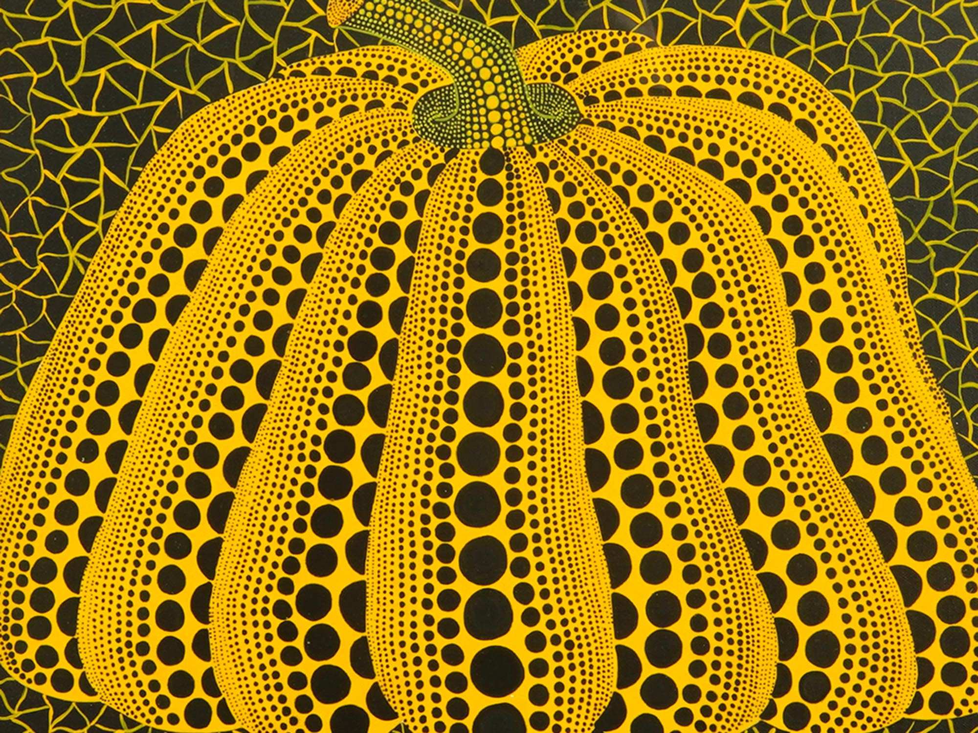 PUMPKIN ACRYLIC PAINTING ATTR TO YAYOI KUSAMA PIC-1