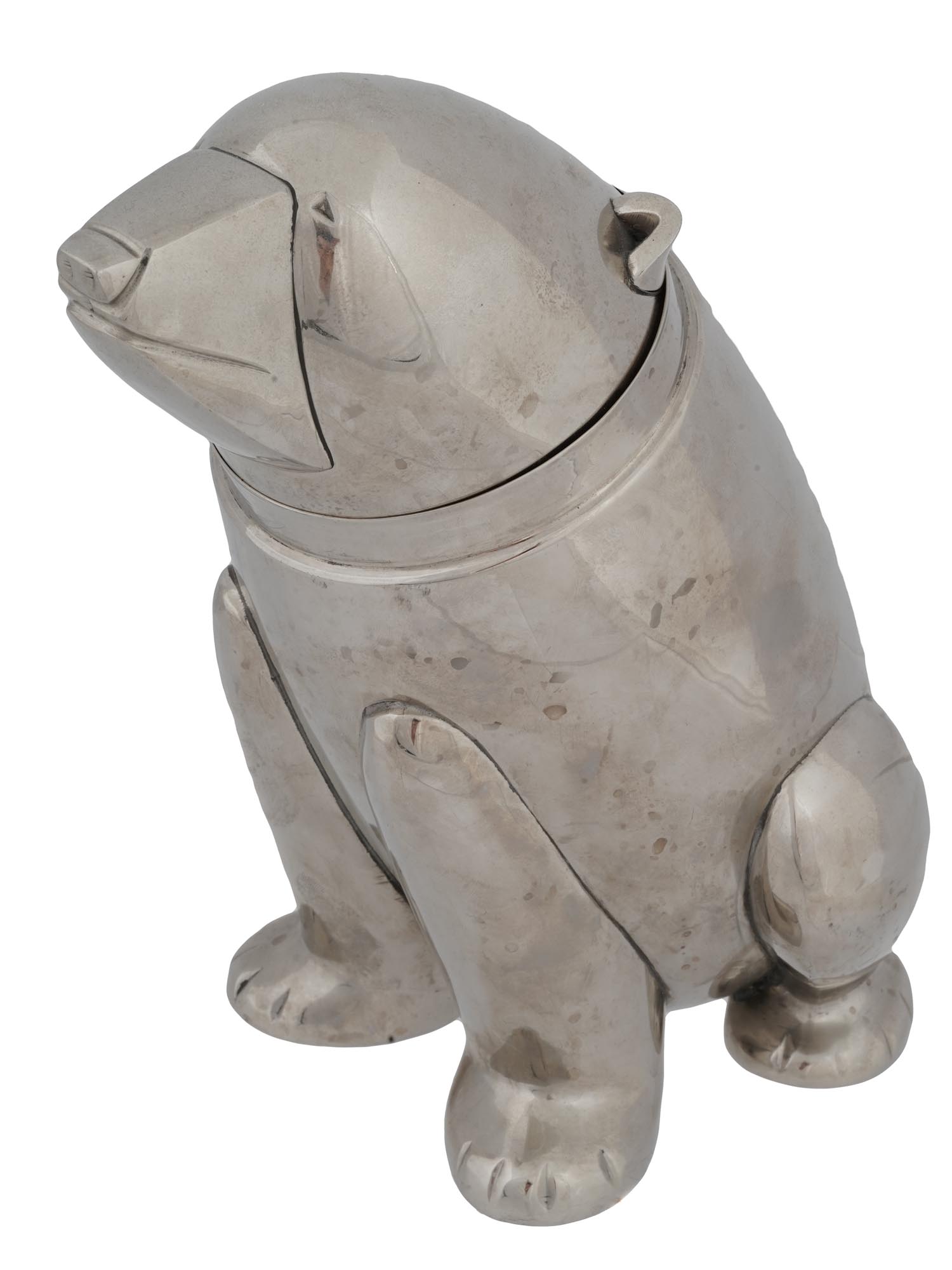 ART DECO SILVER PLATED POLAR BEAR COCKTAIL SHAKER PIC-