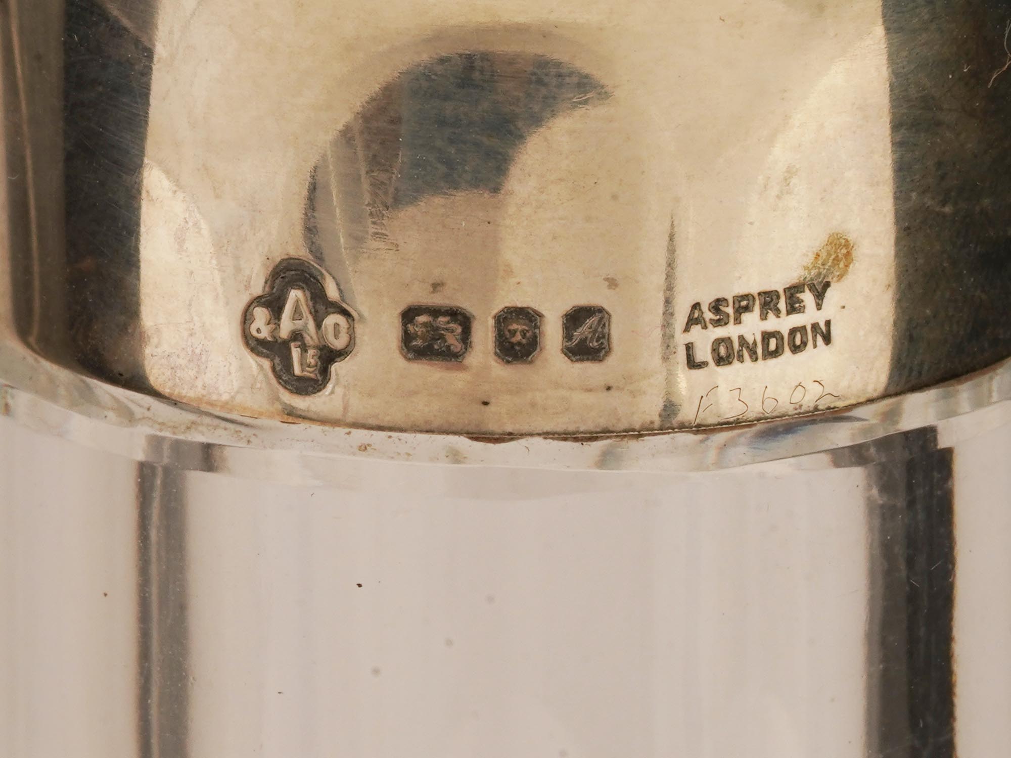 ASPREY LONDON CUT CRYSTAL AND SILVER DECANTER C 1975 PIC-6