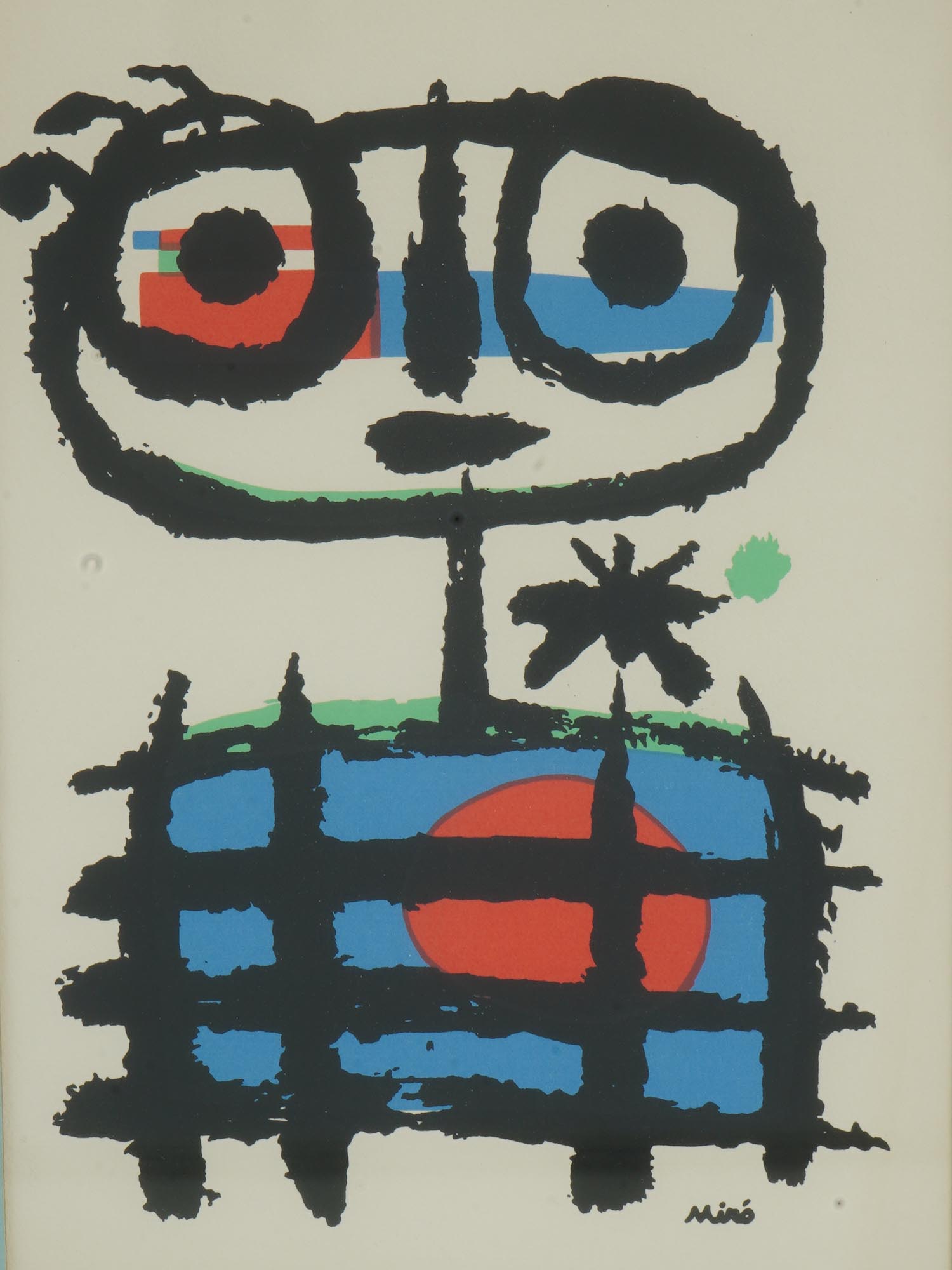 COLOR LITHOGRAPH ON PAPER ATTRIBUTED TO JOAN MIRO PIC-1