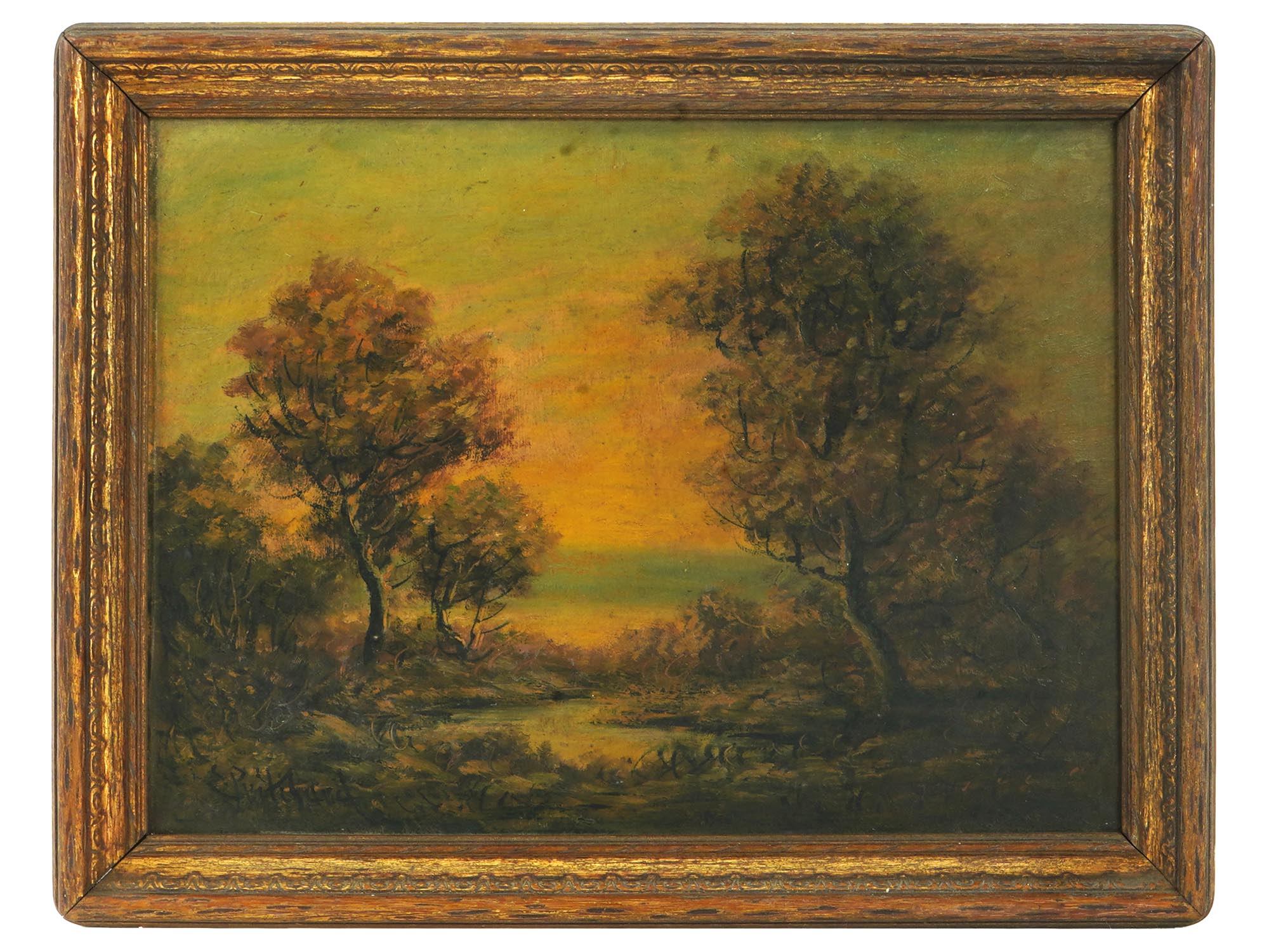 EDWARD F D PRITCHARD ANTIQUE LANDSCAPE OIL PAINTING PIC-0