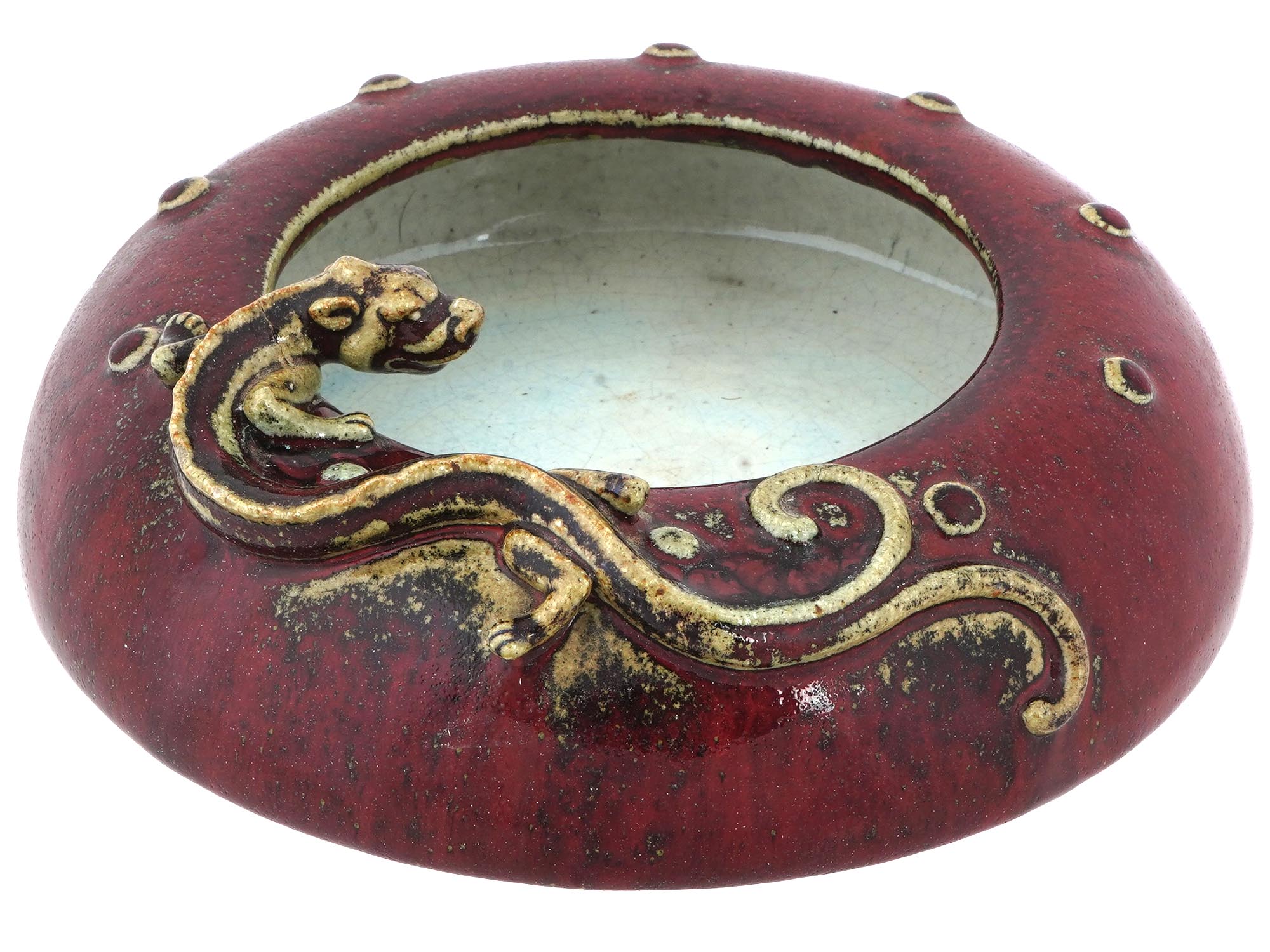 CHINESE SHIWAN CHILONG DRAGON PORCELAIN BRUSH WASHER PIC-0