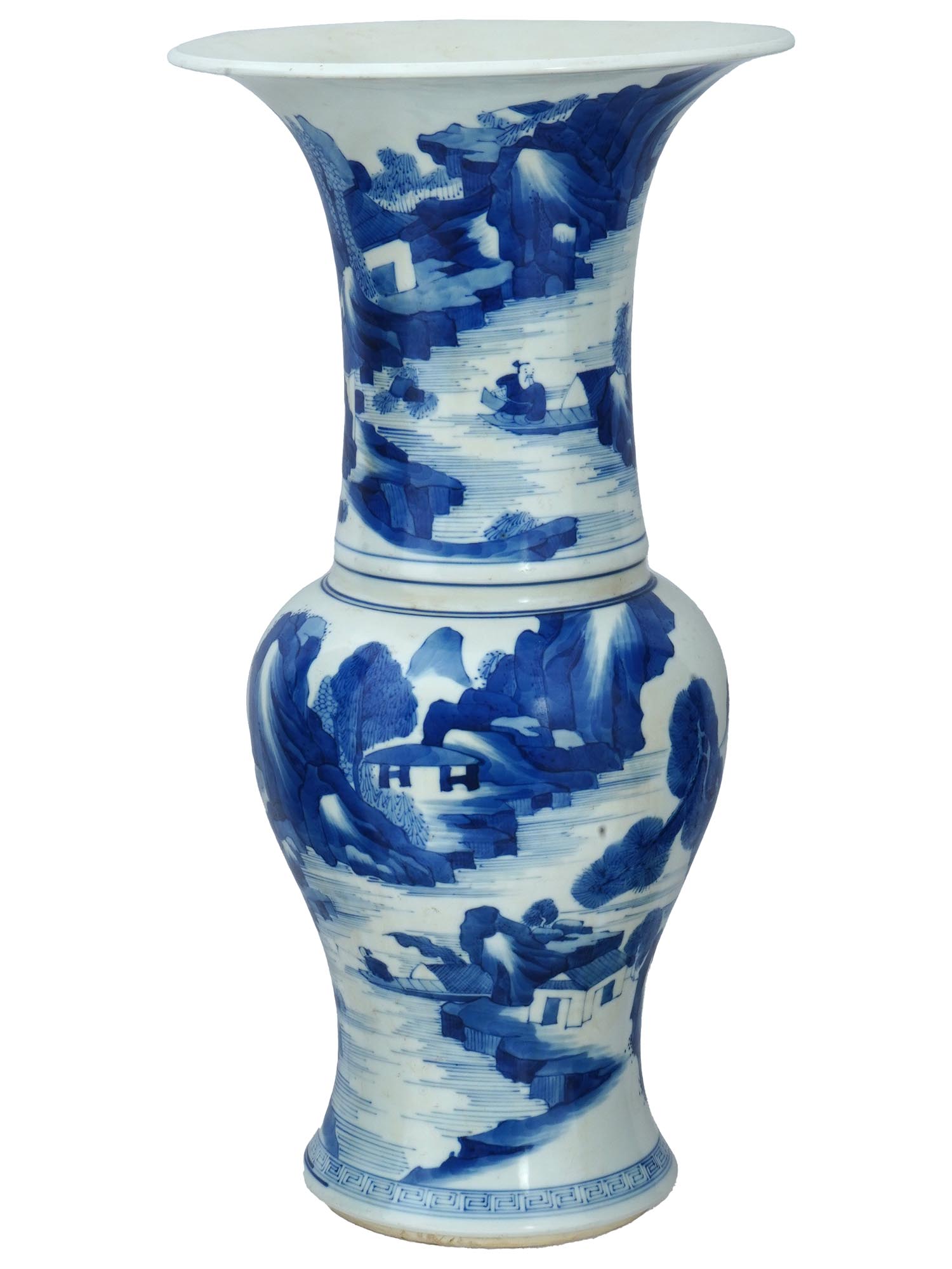 ANTIQUE CHINESE QING BLUE AND WHITE PORCELAIN VASE PIC-0