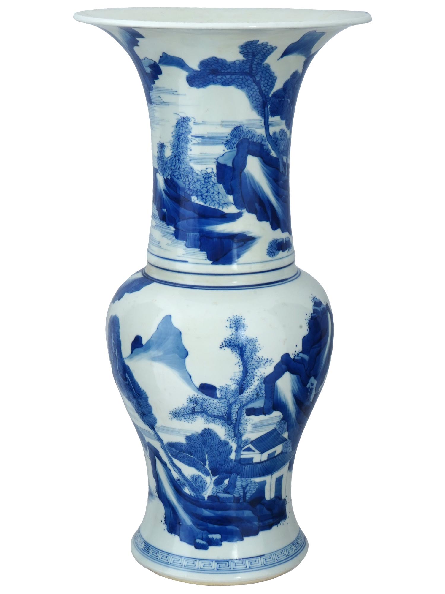 ANTIQUE CHINESE QING BLUE AND WHITE PORCELAIN VASE PIC-1