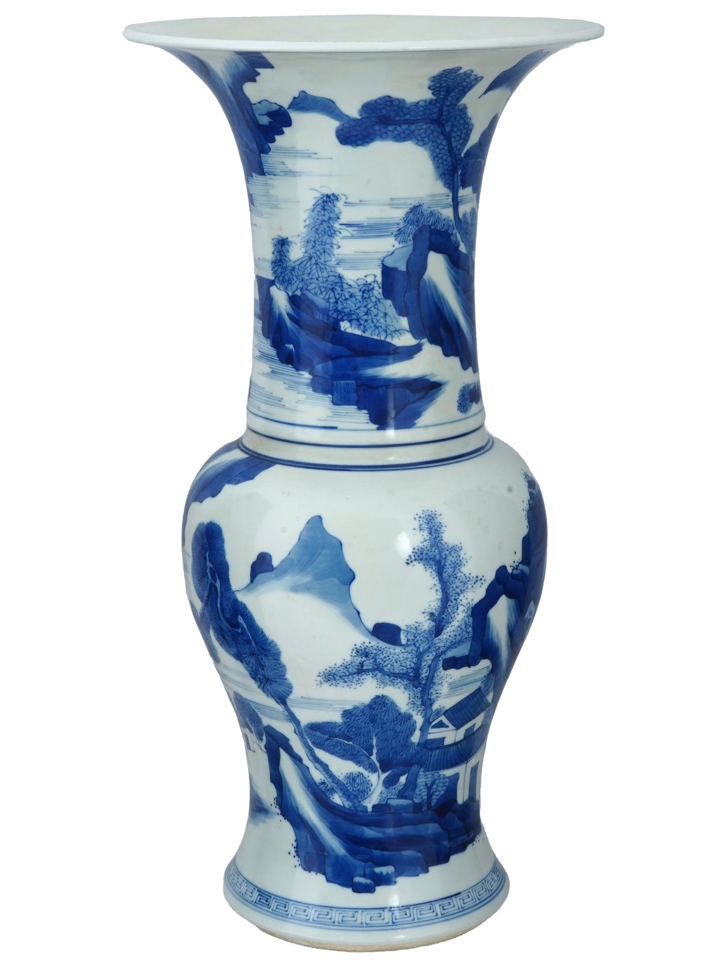 ANTIQUE CHINESE QING BLUE AND WHITE PORCELAIN VASE PIC-4