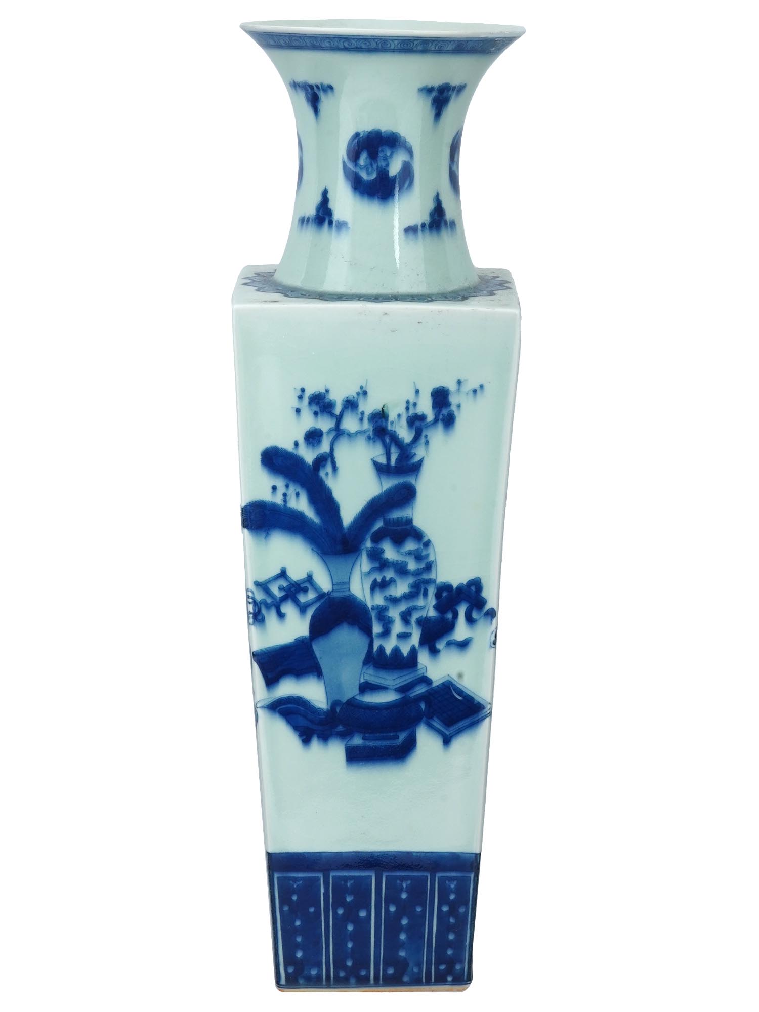 UNUSUAL ANTIQUE CHINESE BLUE AND WHITE PORCELAIN VASE PIC-1