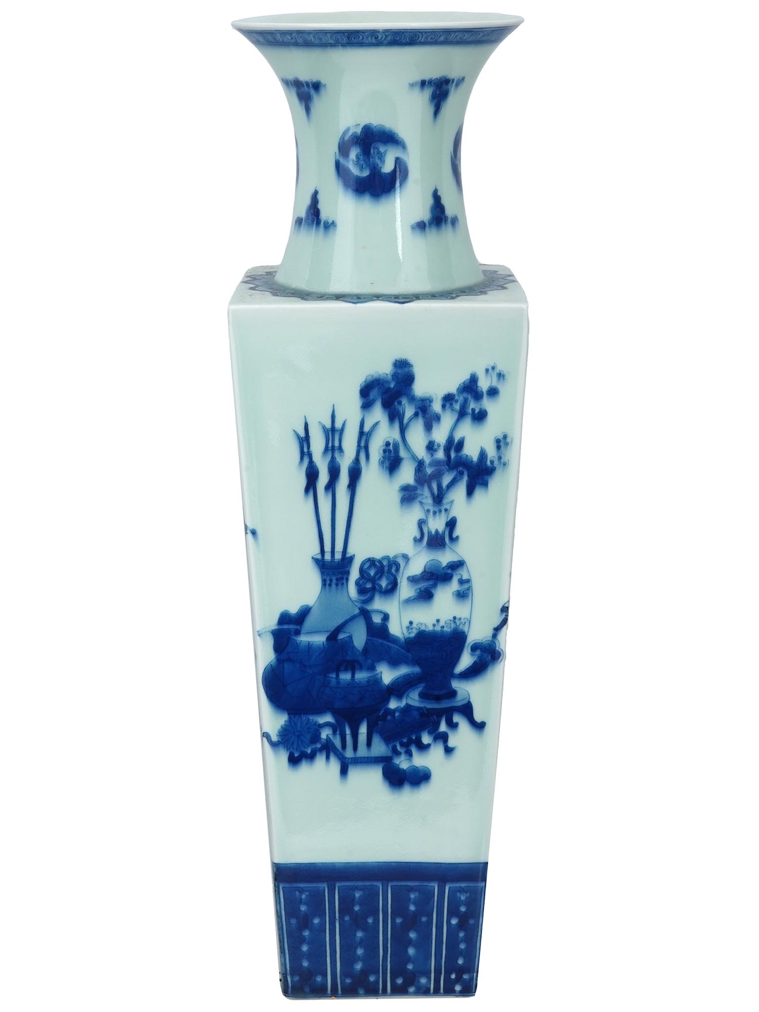 UNUSUAL ANTIQUE CHINESE BLUE AND WHITE PORCELAIN VASE PIC-3