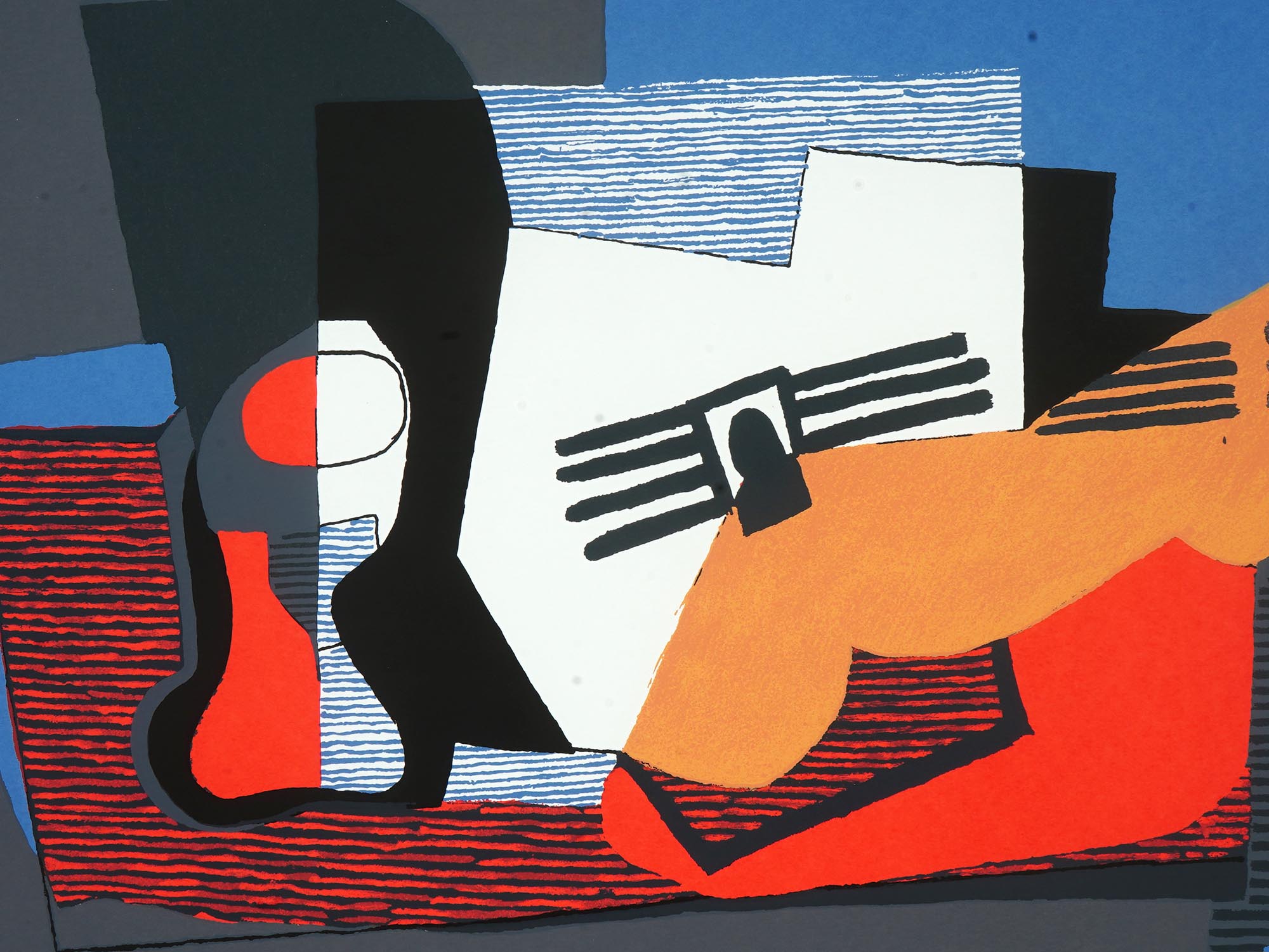 LITHOGRAPH STILL LIFE GUITAR AFTER PABLO PICASSO PIC-1