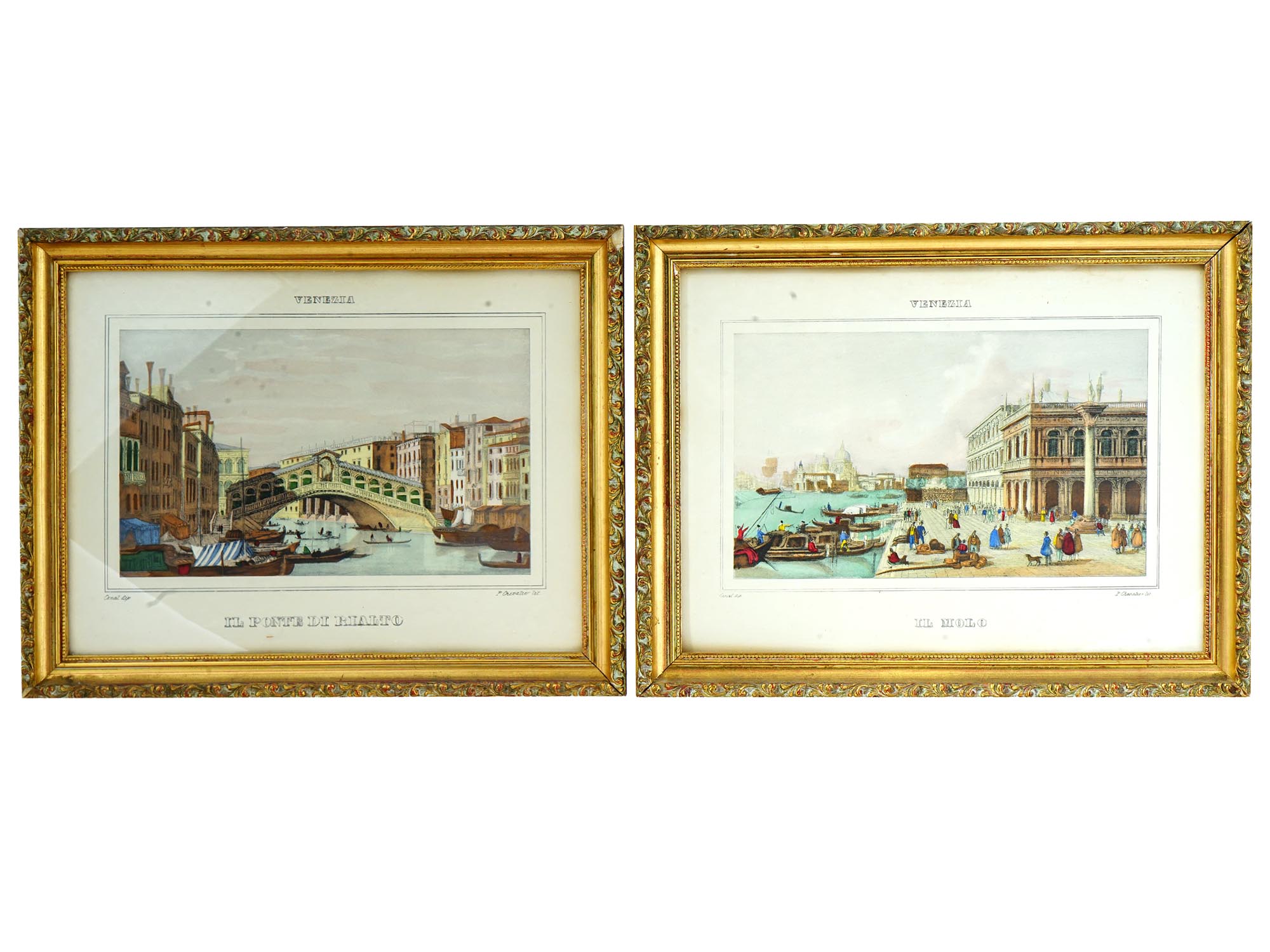 COLOR LITHOGRAPHS OF ANTIQUE VENETIAN LANDSCAPES PIC-0