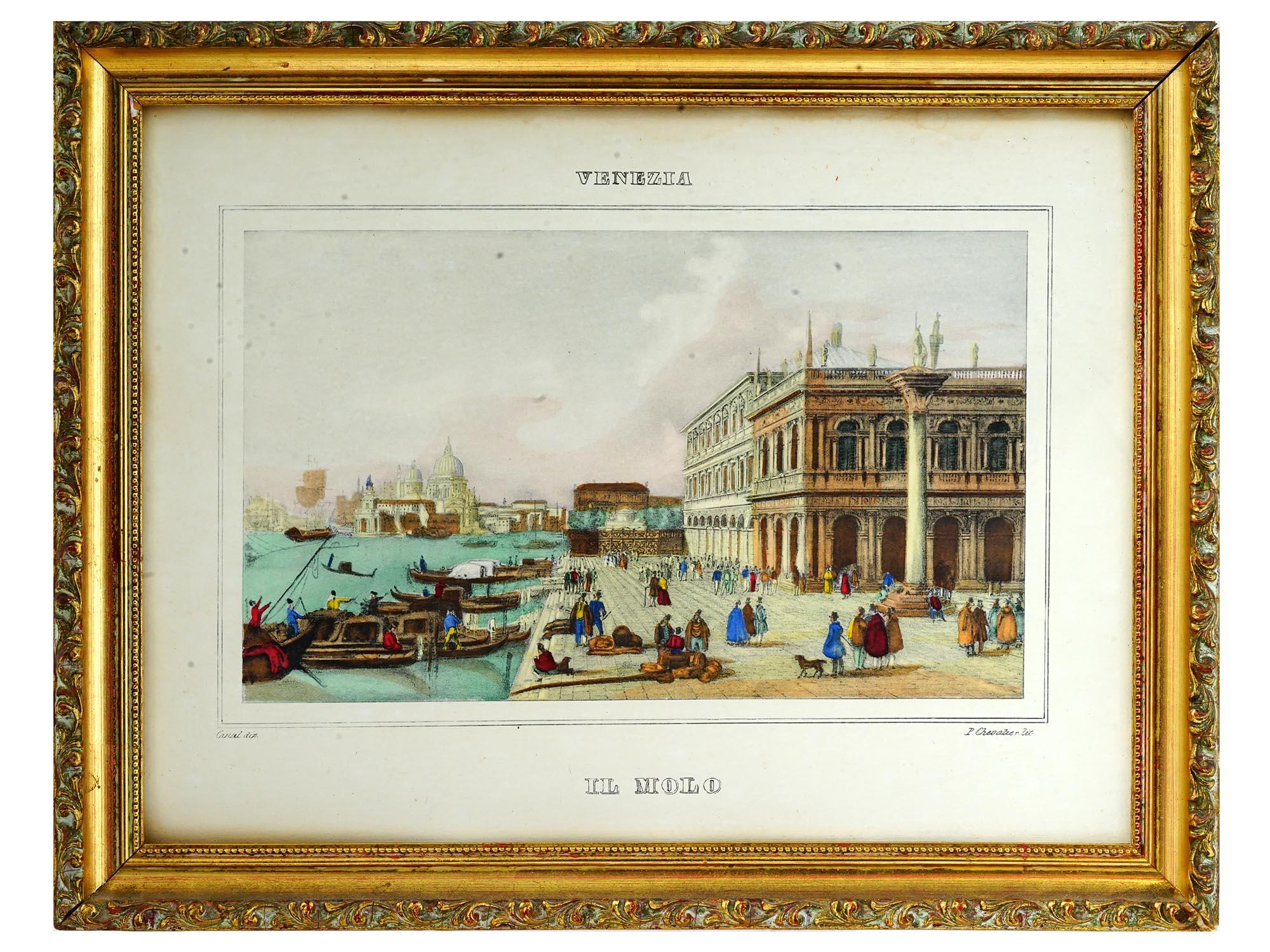 COLOR LITHOGRAPHS OF ANTIQUE VENETIAN LANDSCAPES PIC-1