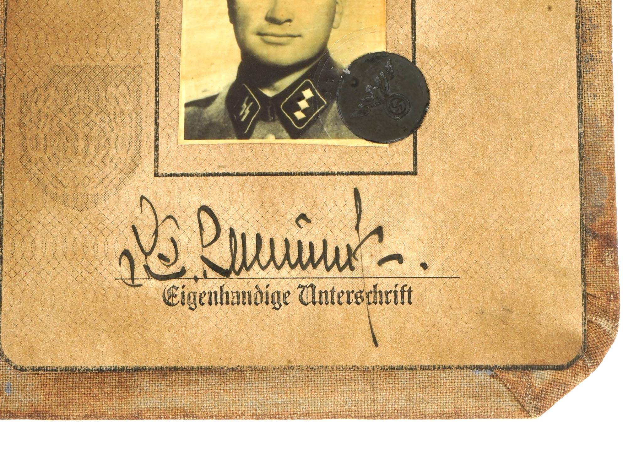 WWII NAZI GERMAN WAFFEN SS ID DOCUMENT PIC-4