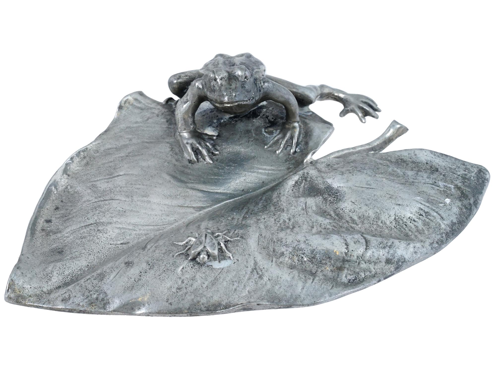 ART NOUVEAU PEWTER FROG FIGURINE BY ACHILLE GAMBA PIC-0