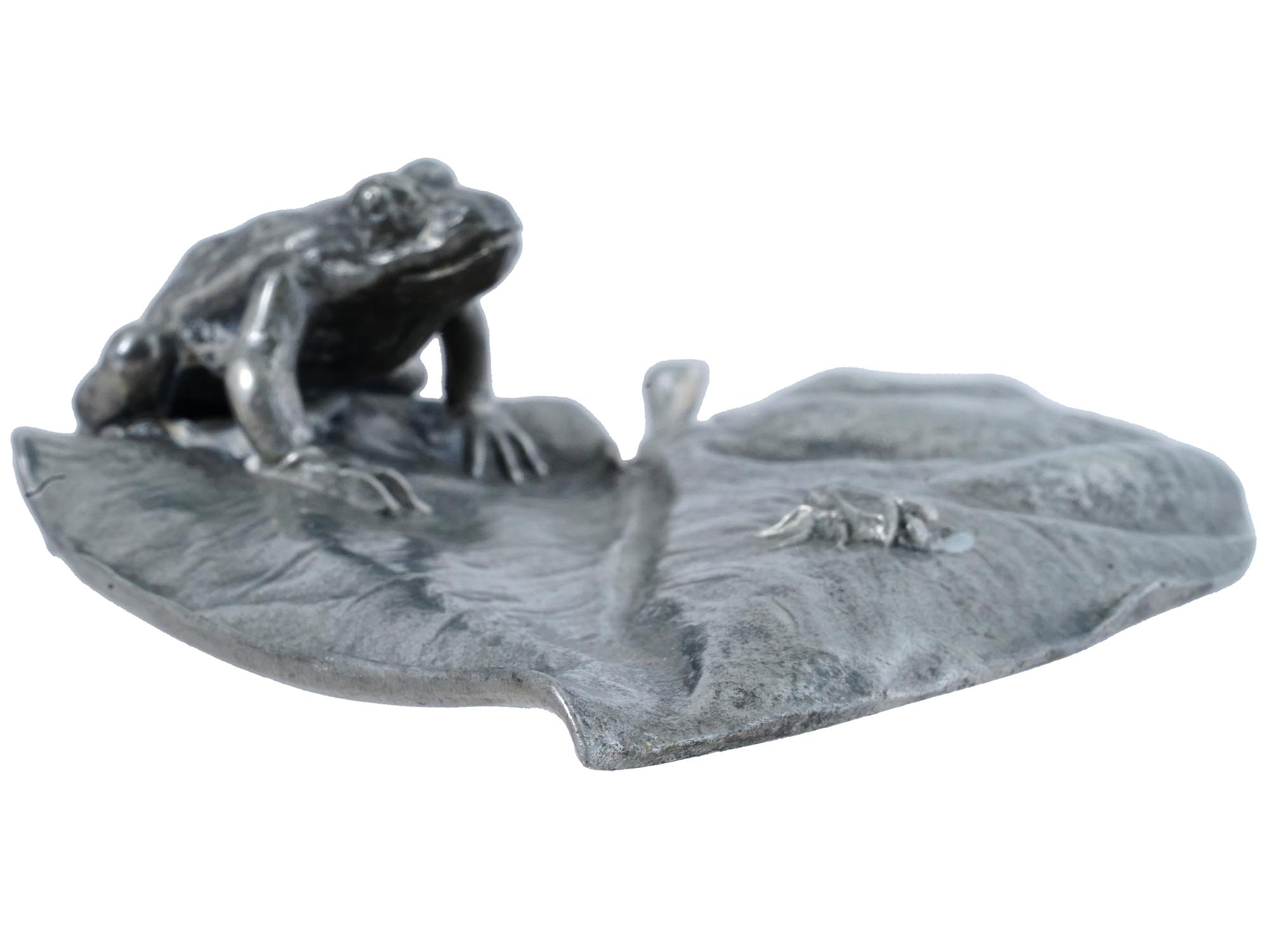 ART NOUVEAU PEWTER FROG FIGURINE BY ACHILLE GAMBA PIC-2