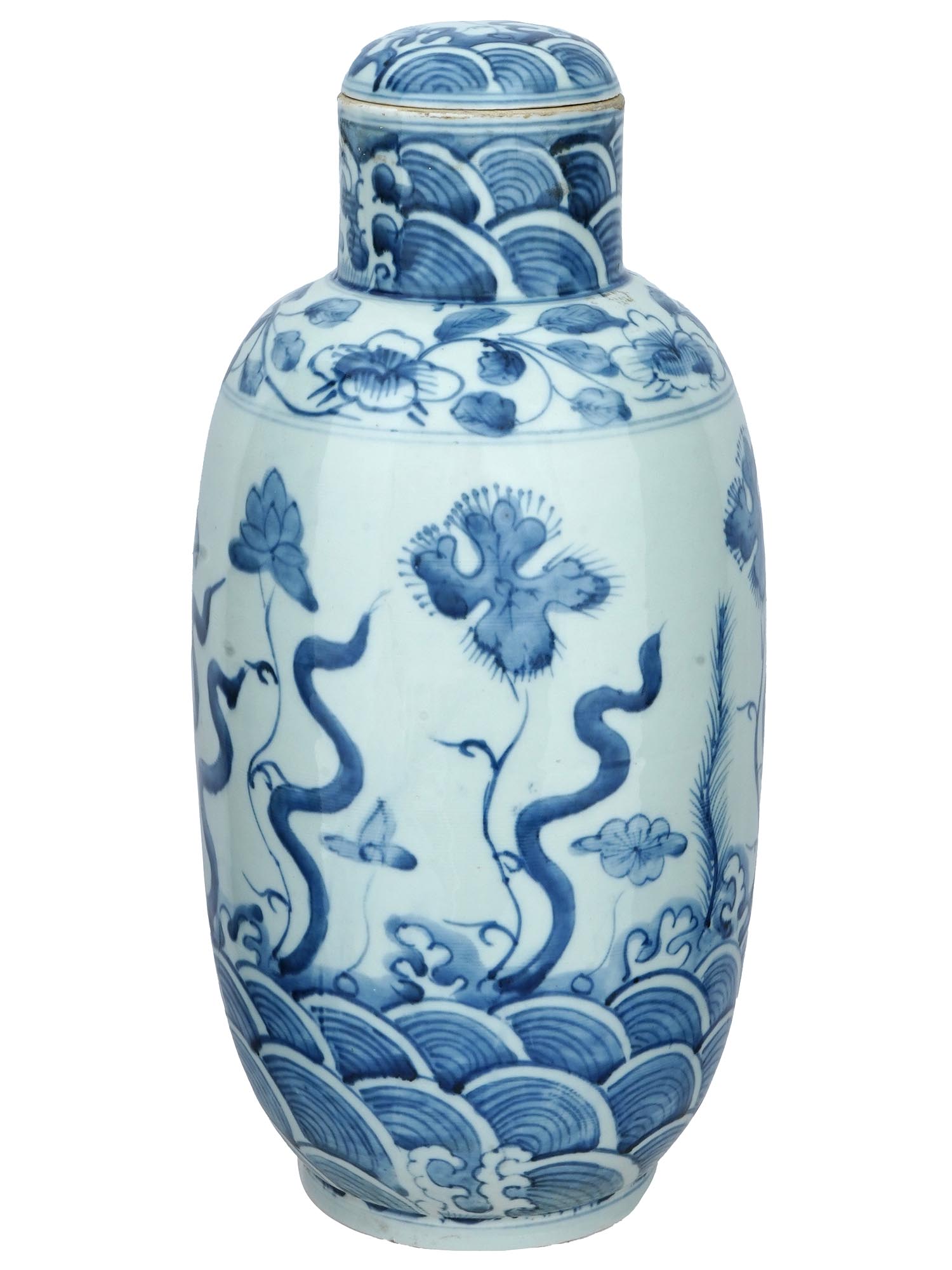 CHINESE QING BLUE AND WHITE PORCELAIN GINGER JAR PIC-0