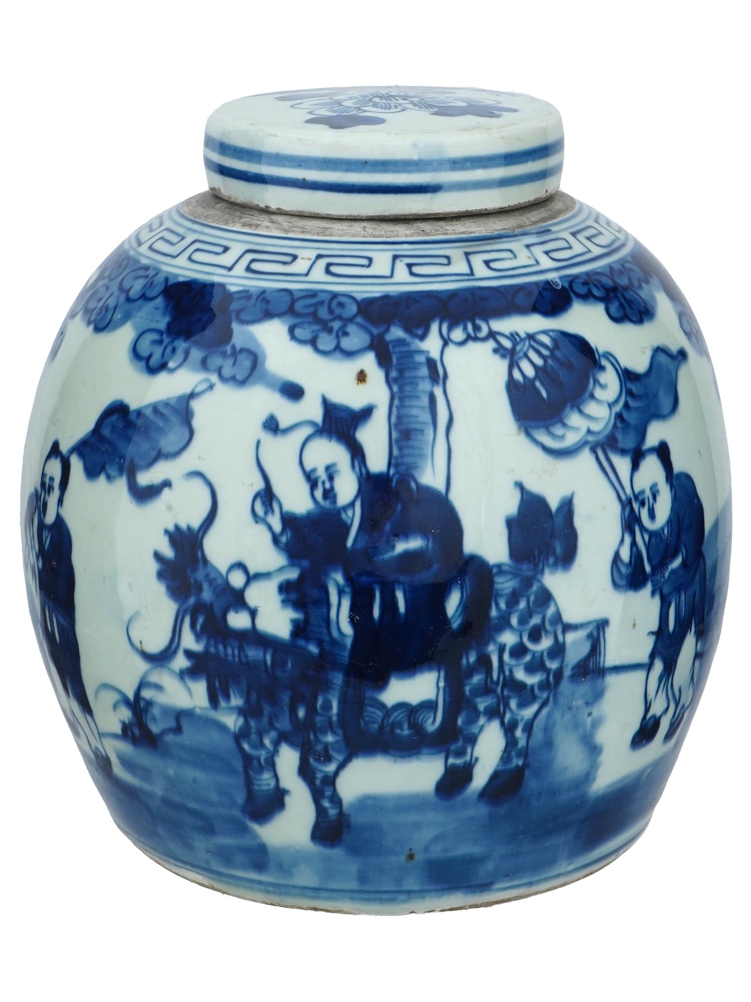 CHINESE QING BLUE AND WHITE PORCELAIN GINGER JAR PIC-0