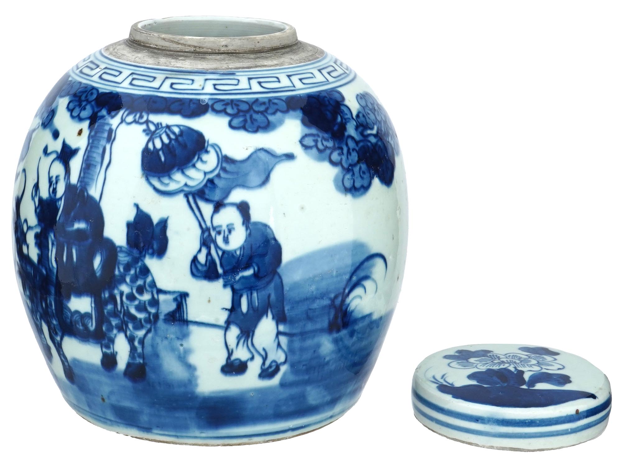 CHINESE QING BLUE AND WHITE PORCELAIN GINGER JAR PIC-4