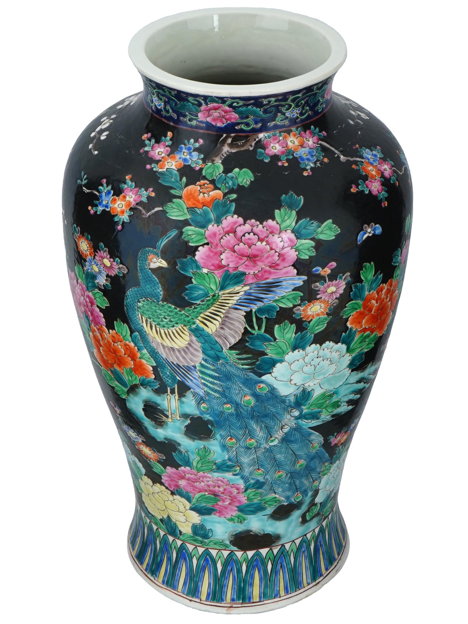 CHINESE REPUBLIC ERA PORCELAIN VASE WITH PEACOCKS PIC-1