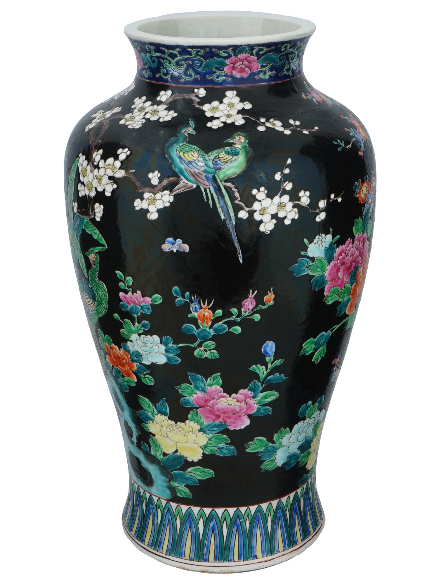 CHINESE REPUBLIC ERA PORCELAIN VASE WITH PEACOCKS PIC-3