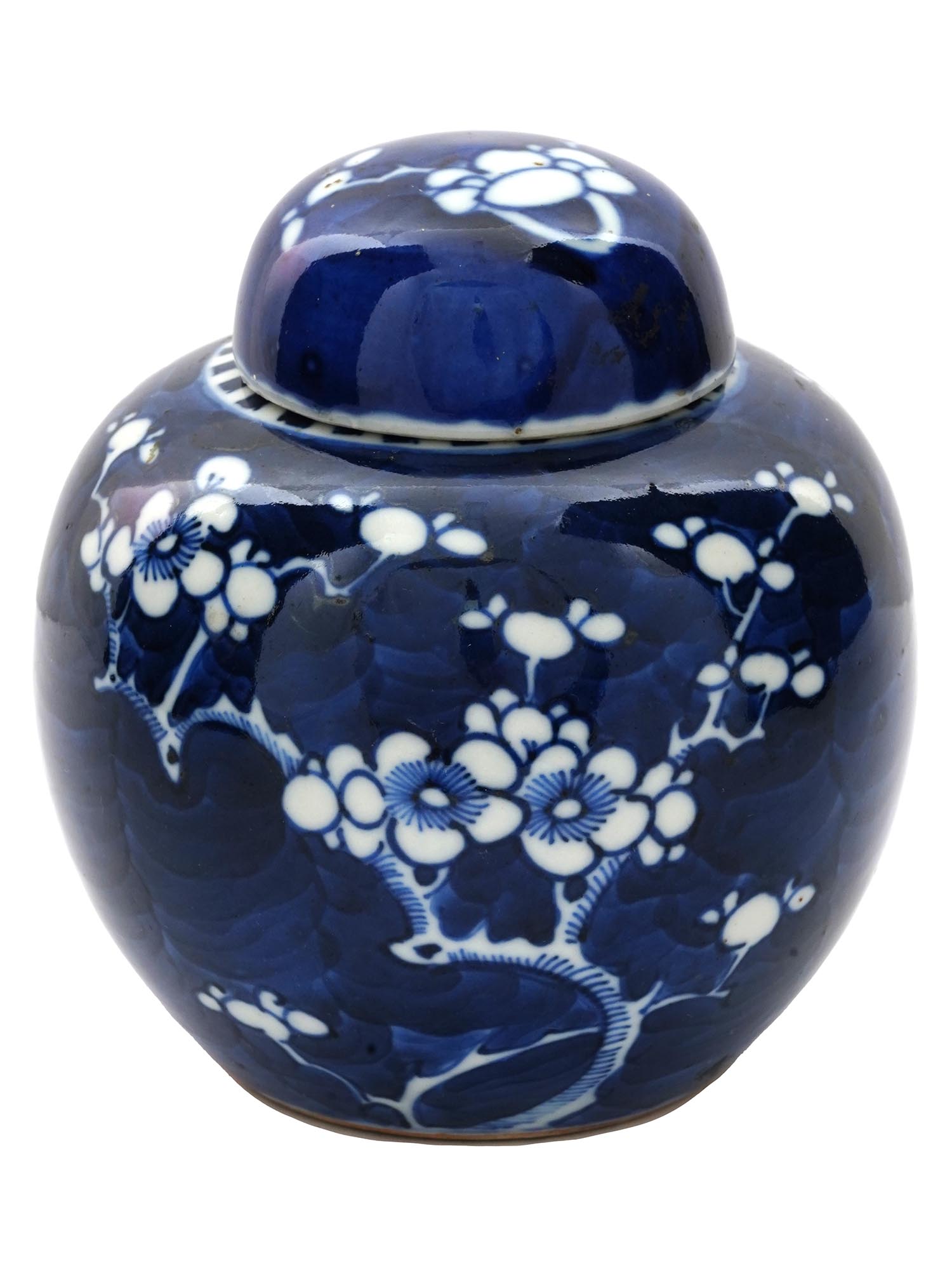 VINTAGE CHINESE BLUE AND WHITE PORCELAIN GINGER JAR PIC-0