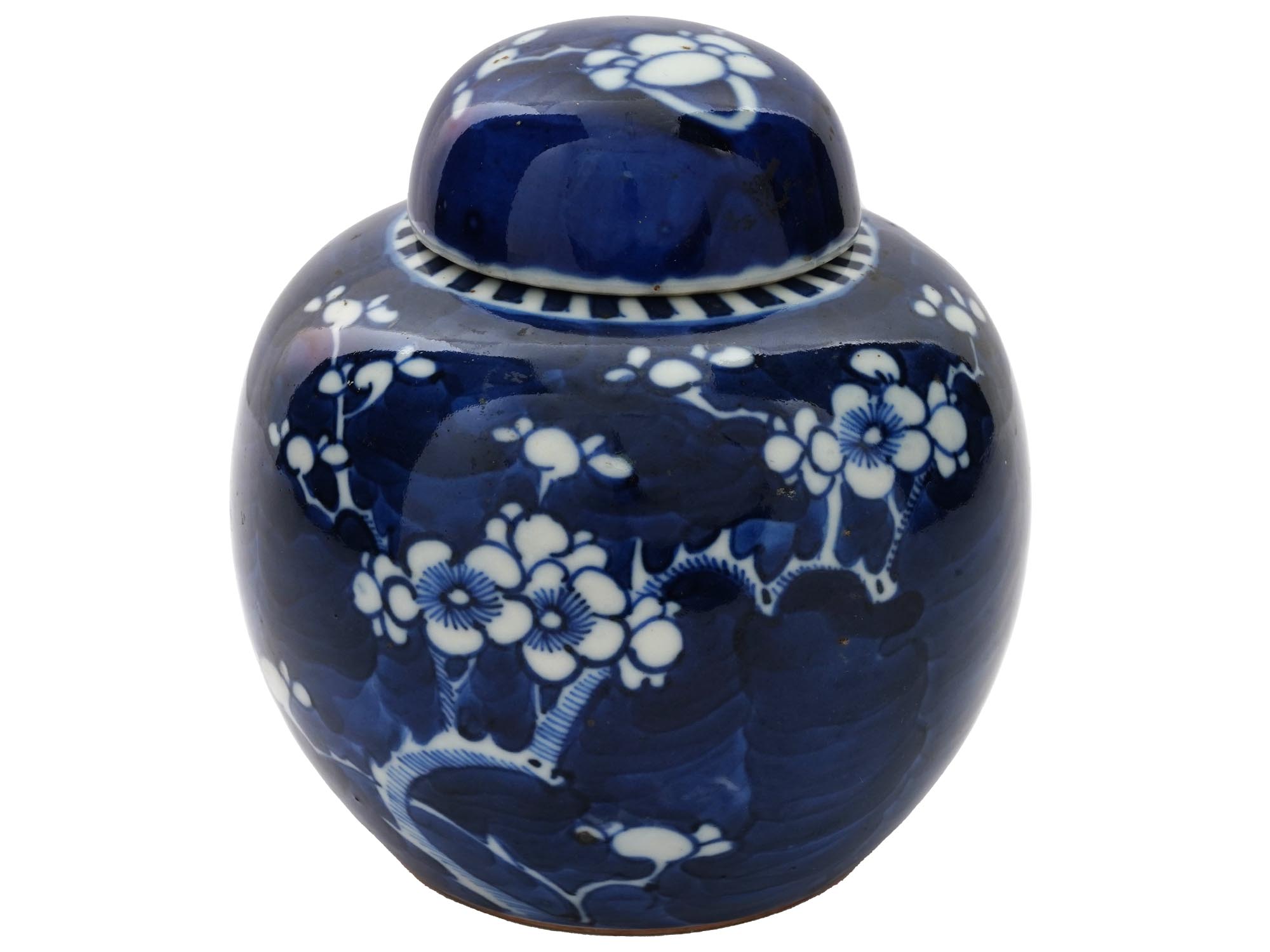 VINTAGE CHINESE BLUE AND WHITE PORCELAIN GINGER JAR PIC-1