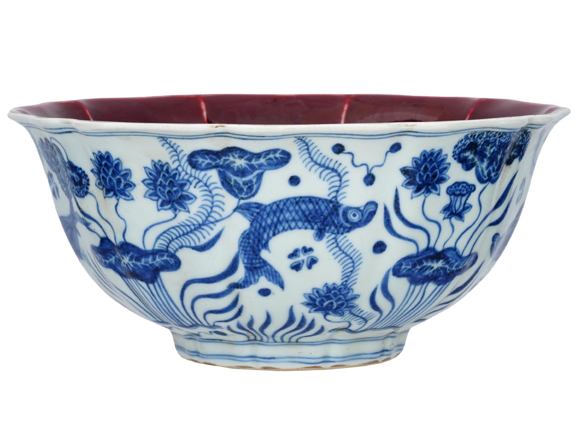 ANTIQUE CHINESE MING DRAGON BLUE WHITE PORCELAIN BOWL PIC-2