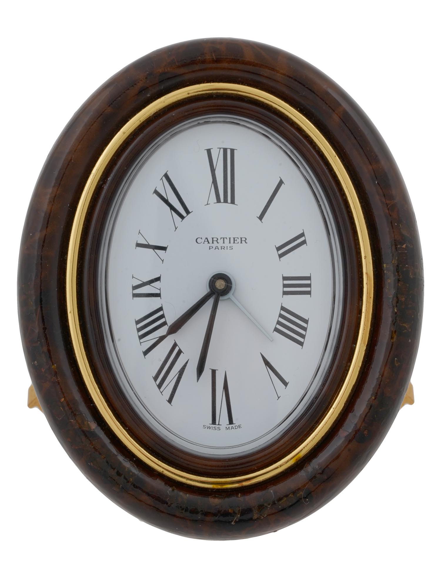 Lot 268 | VINTAGE CARTIER BAIGNOIRE OVAL TABLE ALARM CLOCK