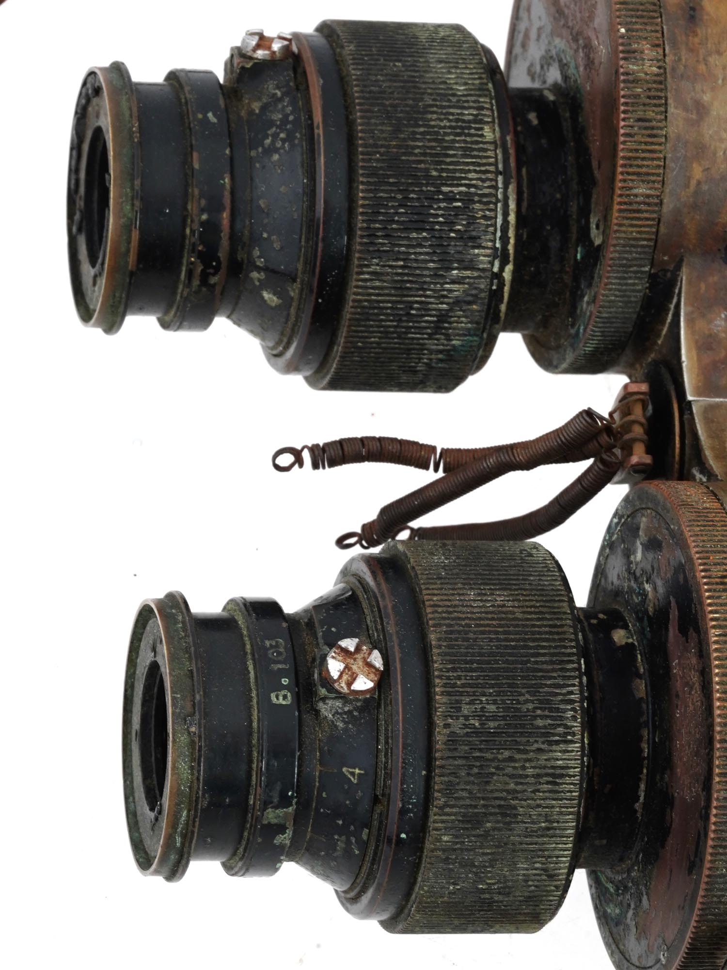 ANTIQUE WWI ERA FRENCH AIR FORCE MILITARY BINOCULARS PIC-7