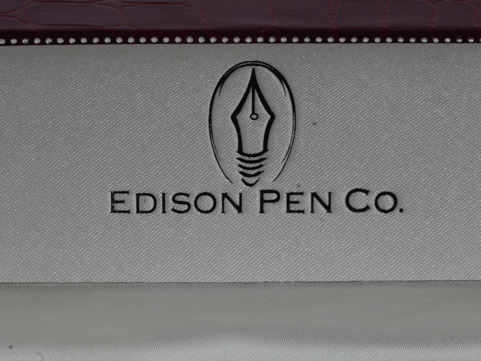 EDISON COLLIER FOUNTAIN PEN WITH 18K GOLD NIB IOB PIC-6