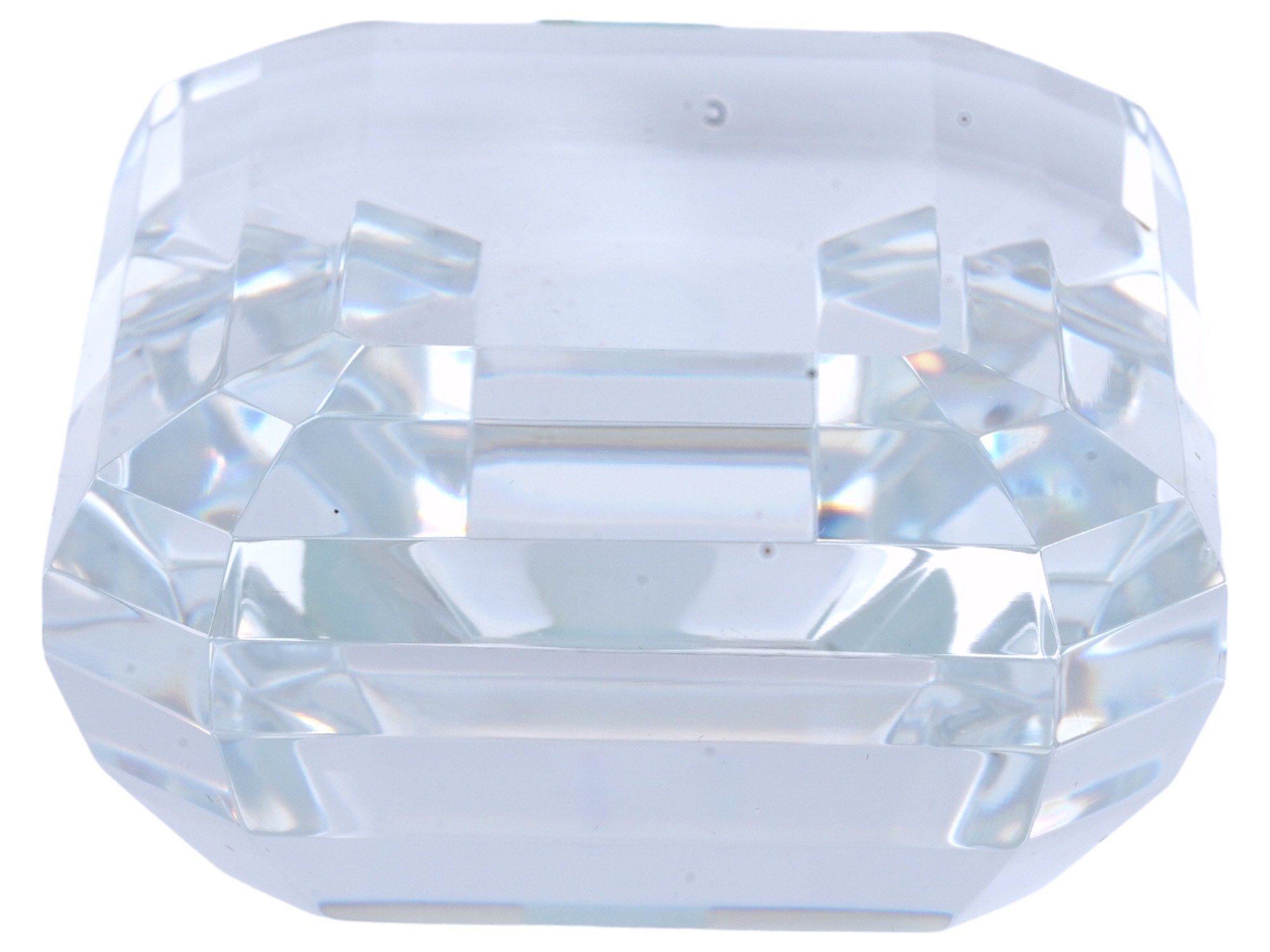 TIFFANY AND CO EMERALD CUT CRYSTAL PAPERWEIGHT PIC-2