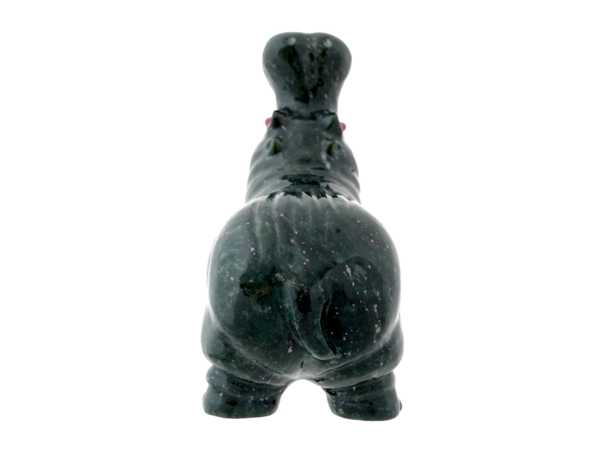 RUSSIAN CARVED NEPHRITE JADE FIGURE OF A HIPPO PIC-3