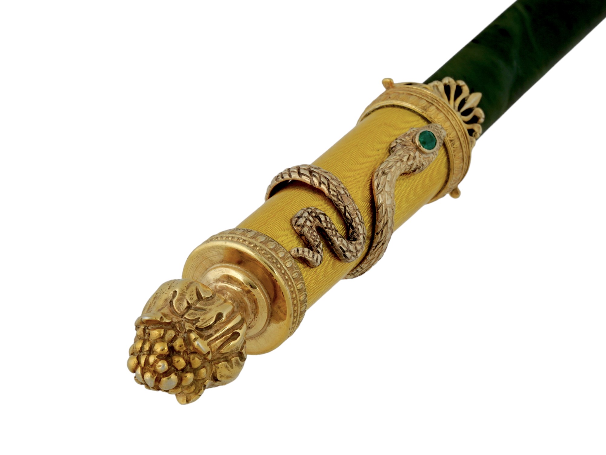 RUSSIAN GILT SILVER ENAMEL JADE LETTER OPENER PIC-2