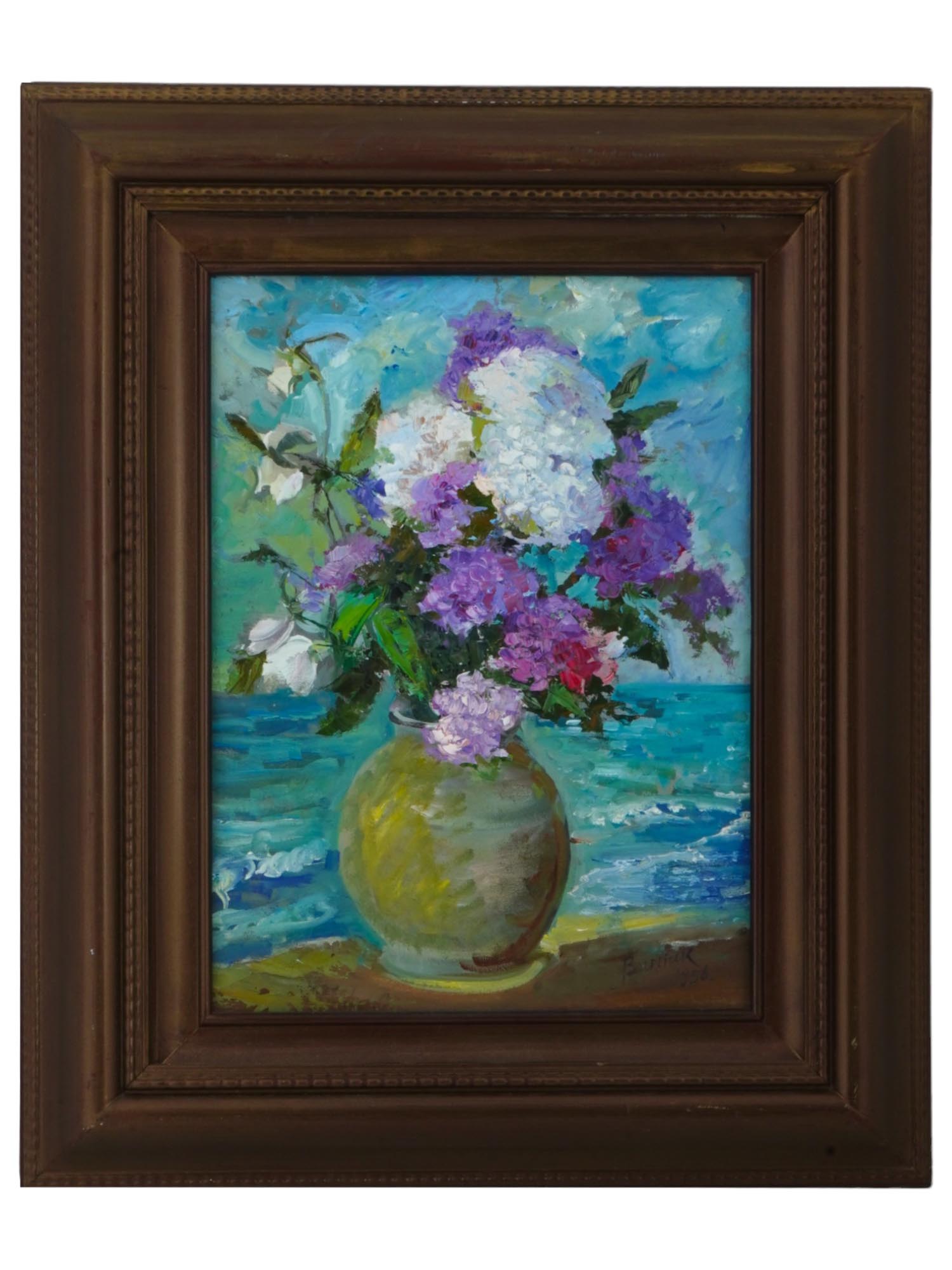 RUSSIAN STILL LIFE OIL PAINTING BY DAVID BURLIUK PIC-0