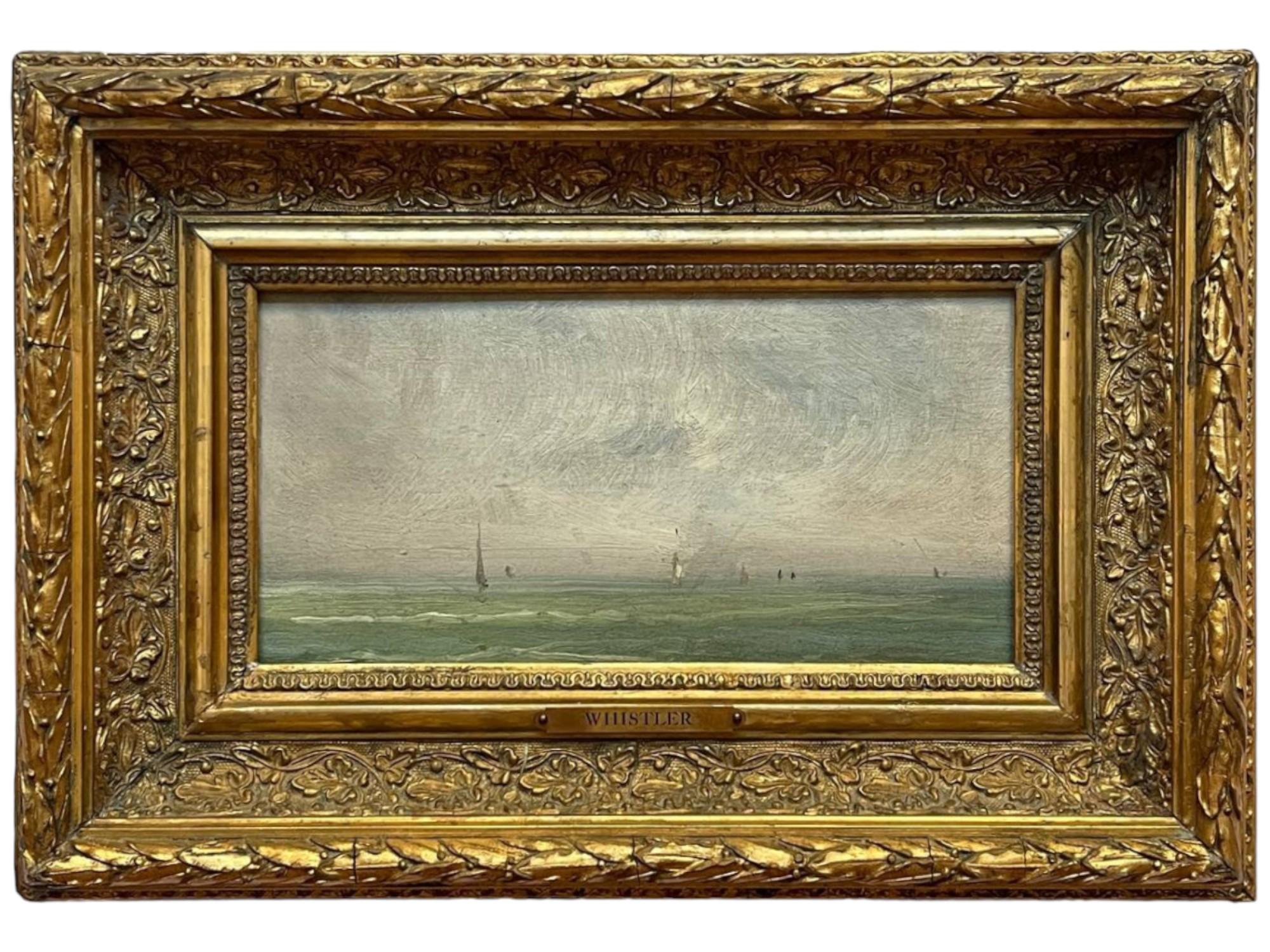AMERICAN OIL PAINTING SEASCAPE BY JAMES WHISTLER PIC-0