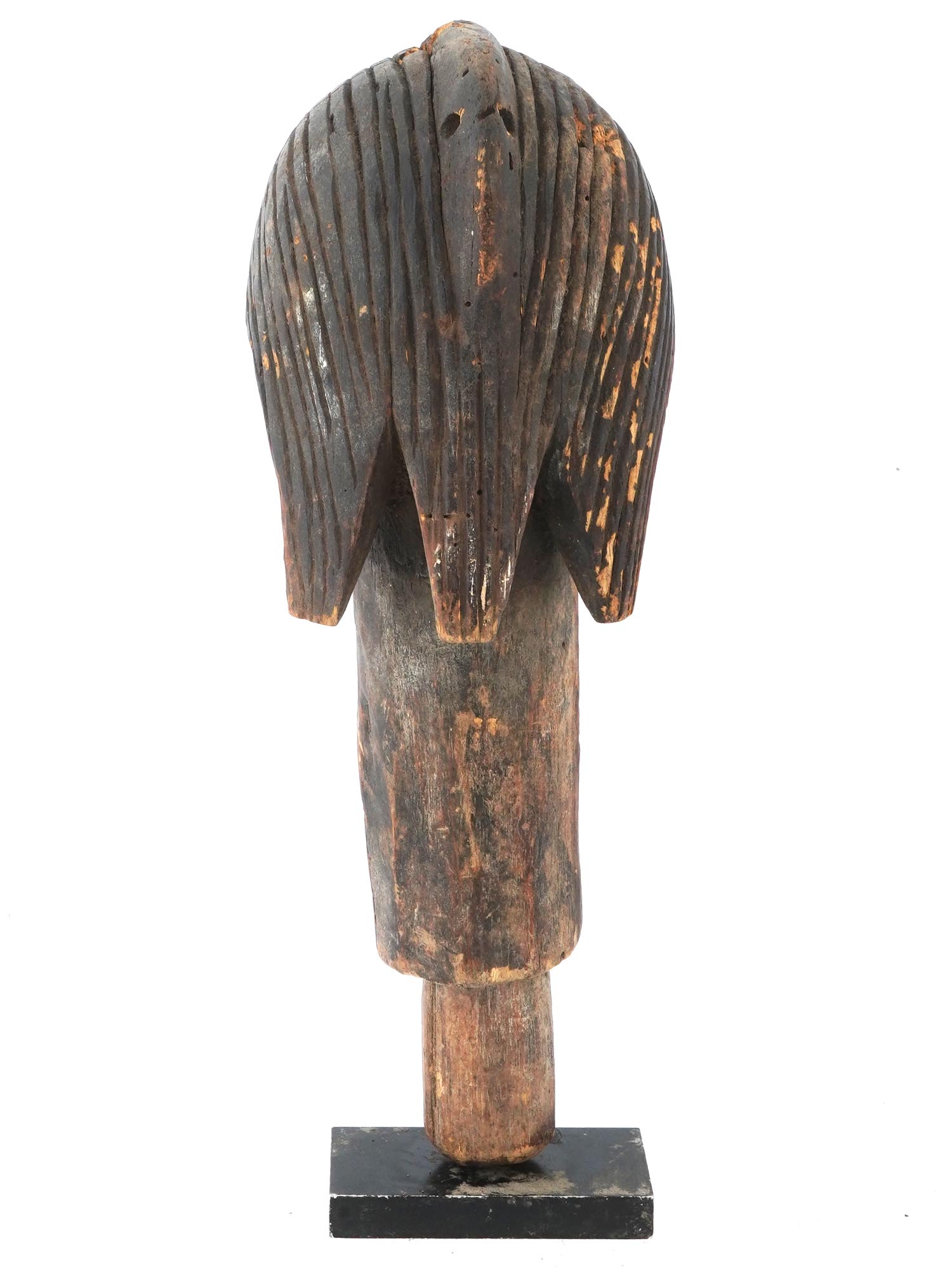 CENTRAL AFRICAN GABON FANG HAND CARVED WOOD HEAD PIC-3