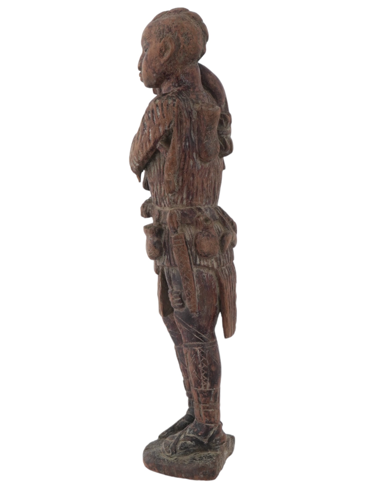 LARGE WOODEN CENTRAL AFRICAN CONGO HUNTER FIGURE PIC-2