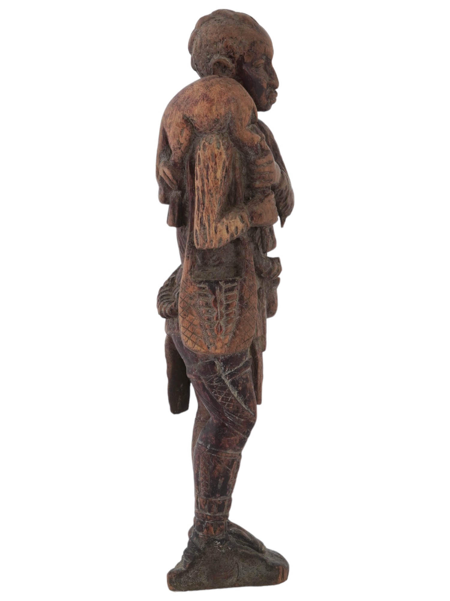 LARGE WOODEN CENTRAL AFRICAN CONGO HUNTER FIGURE PIC-4