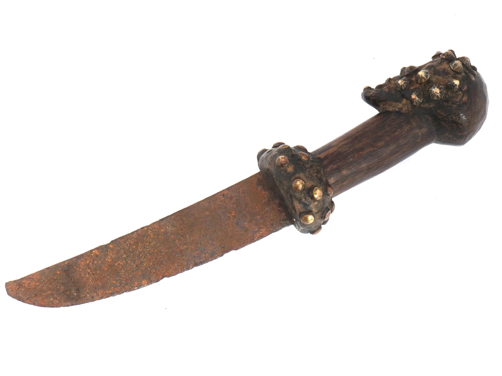 CENTRAL AFRICAN CONGO SONGWE FETISH CEREMONIAL KNIFE PIC-1