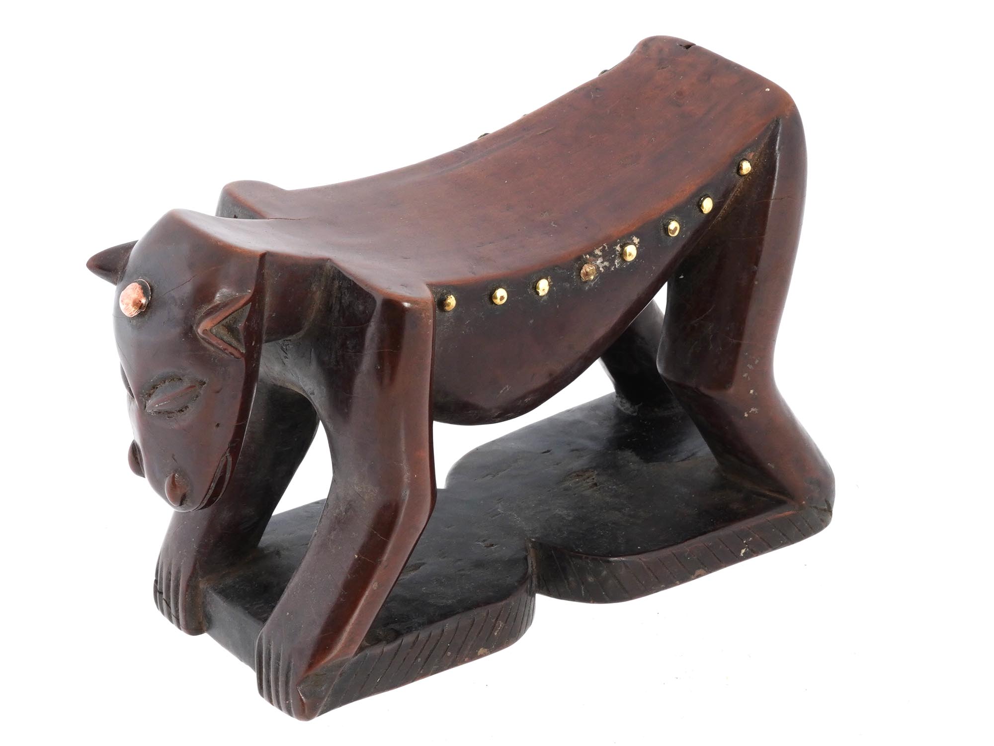 CENTRAL AFRICAN CONGO LUBA HAND CARVED WOOD HEADREST PIC-0