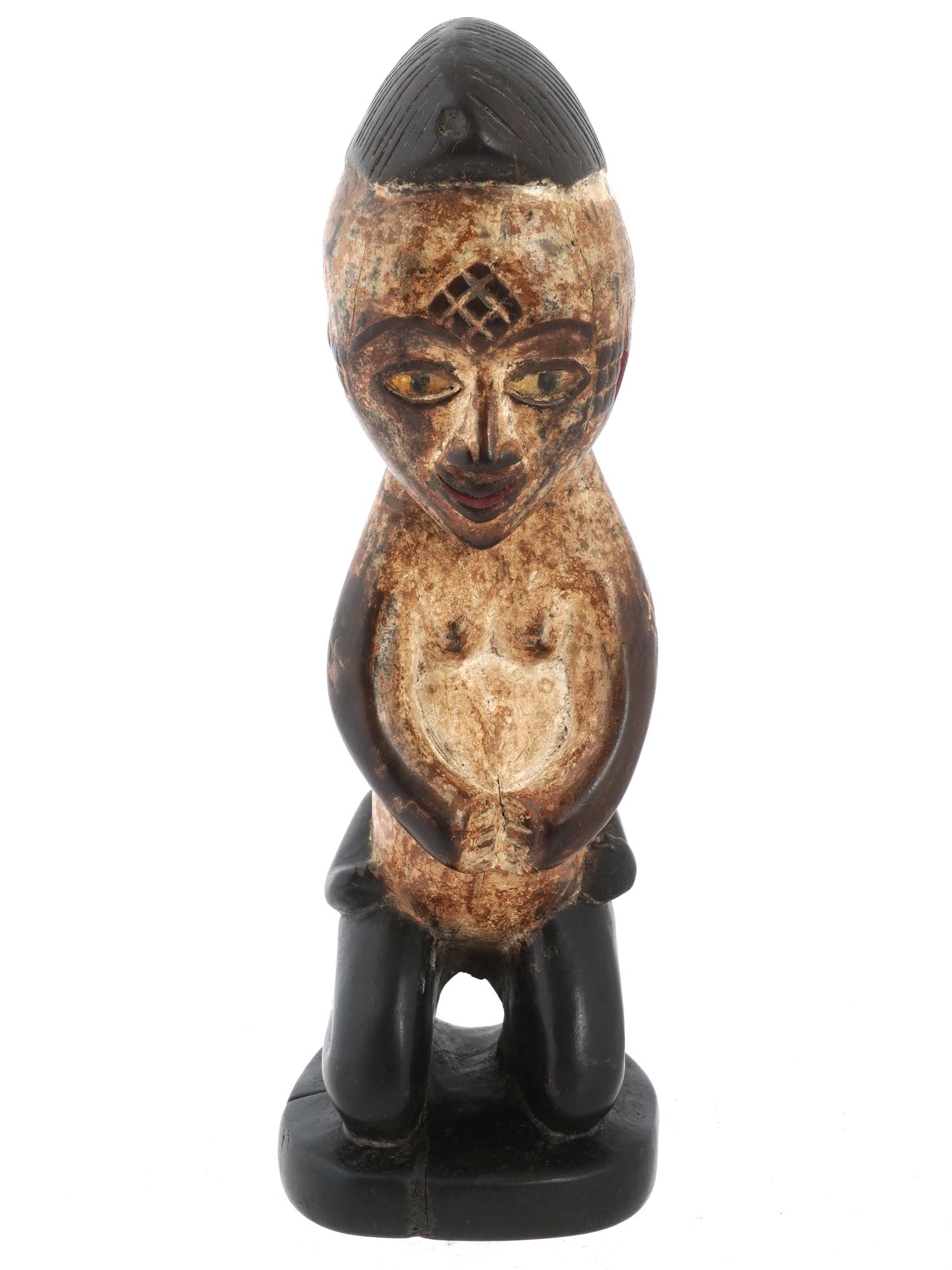 GABONESE BAPUNU CARVED WOODEN MATERNITY FIGURE PIC-0