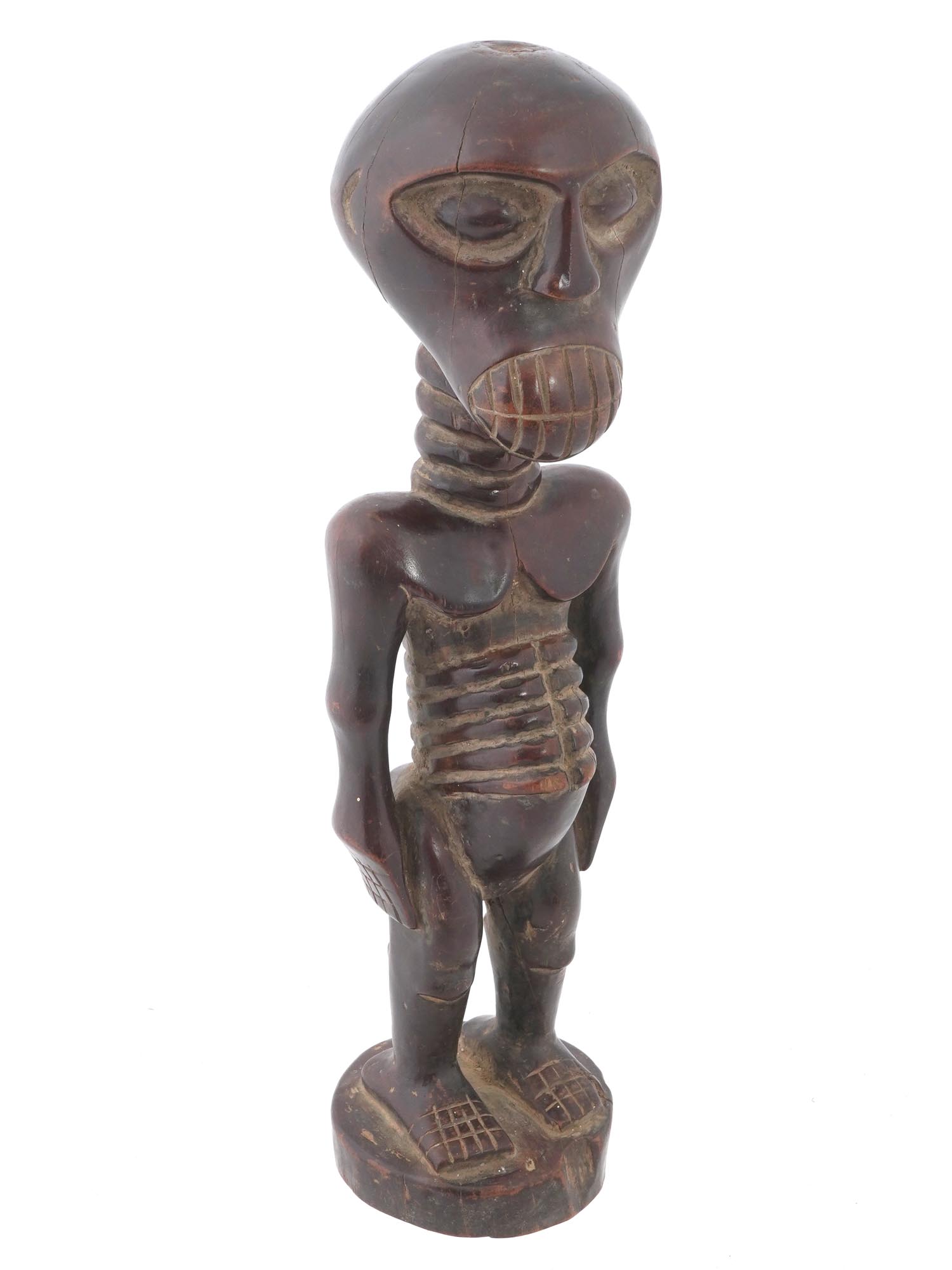 CENTRAL AFRICAN CONGO SONGWE CARVED WOOD FETISH PIC-1