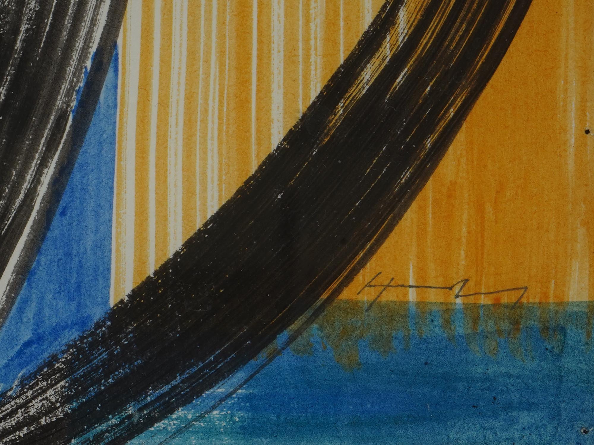 ABSTRACT MIXED MEDIA PAINTING AFTER HANS HARTUNG PIC-2