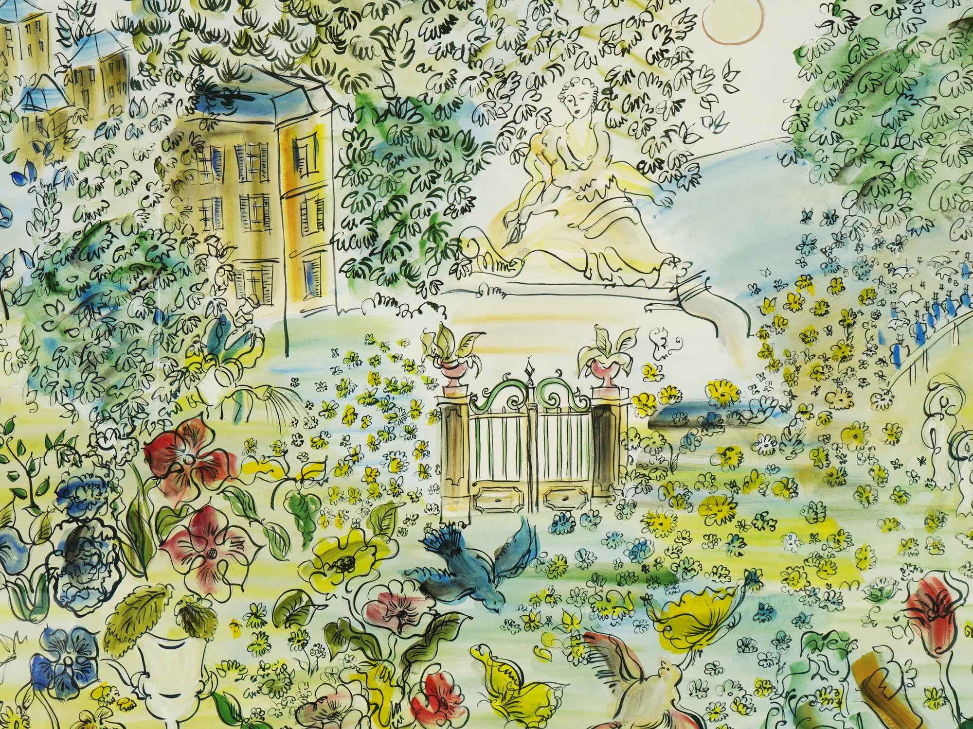 ATTRIBUTED TO RAOUL DUFY FRENCH MIXED MEDIA PAINTING PIC-1